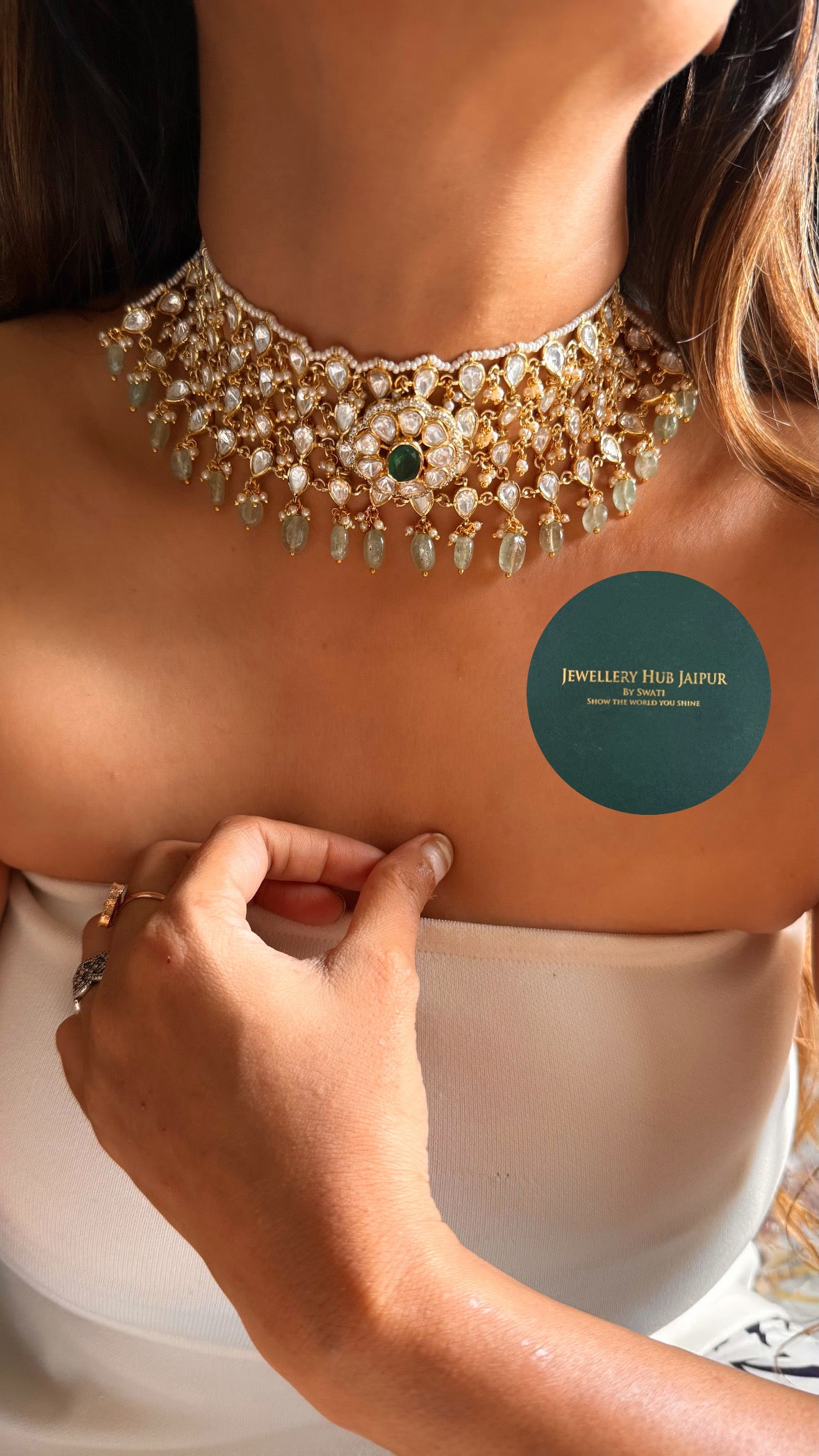 Real moissanite designer choker