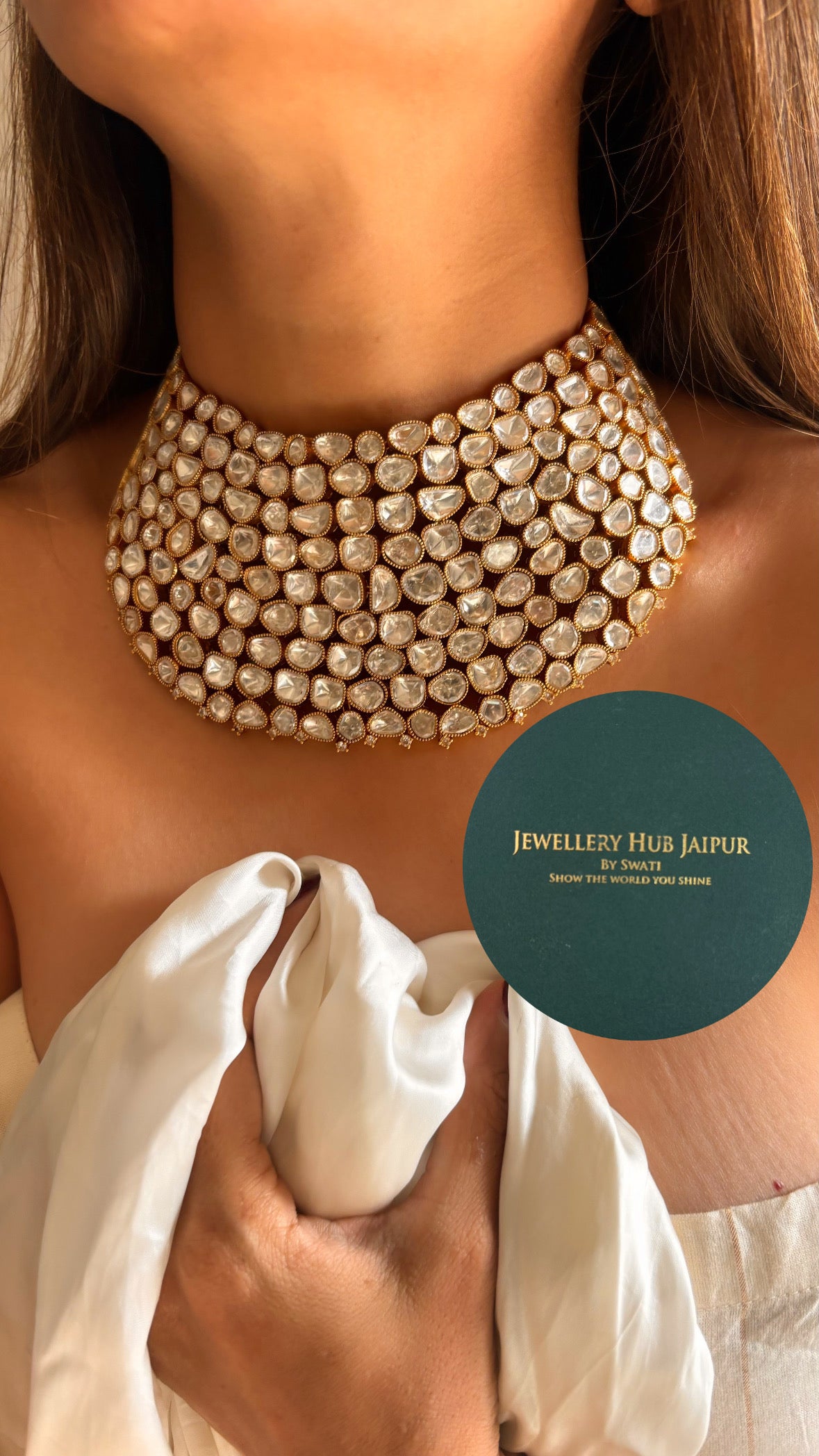 Arshiya Moissanite poki choker set