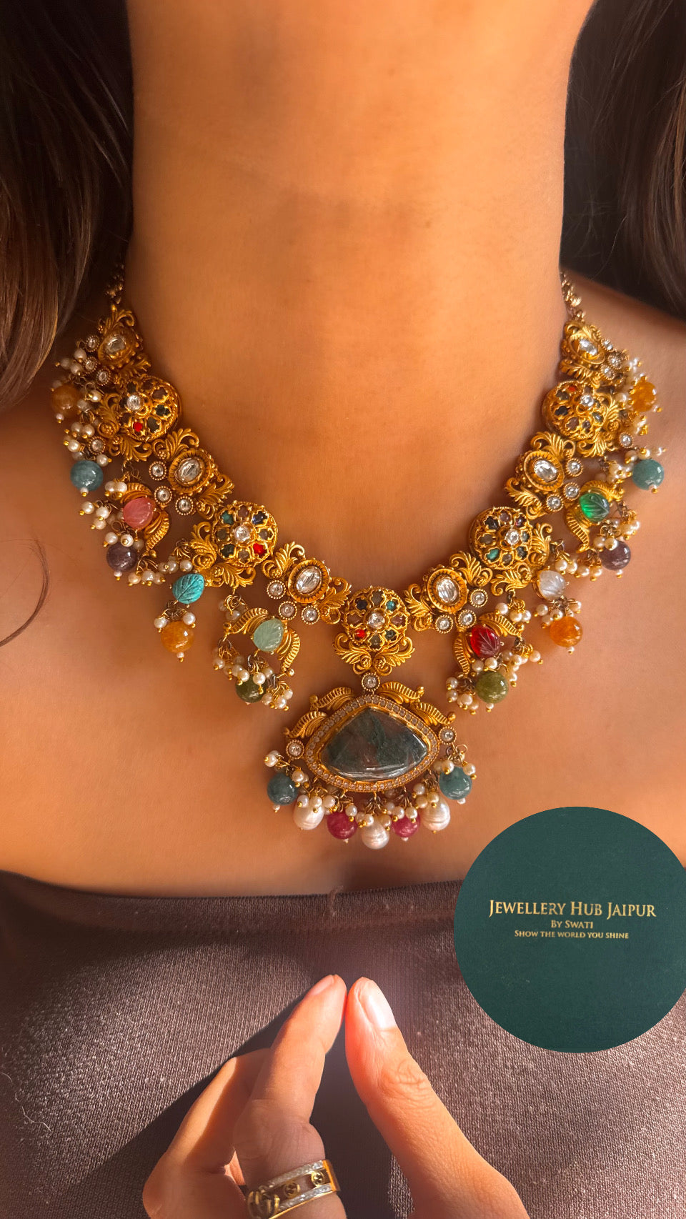 Panna Sabyasachi inpired heritage necklace