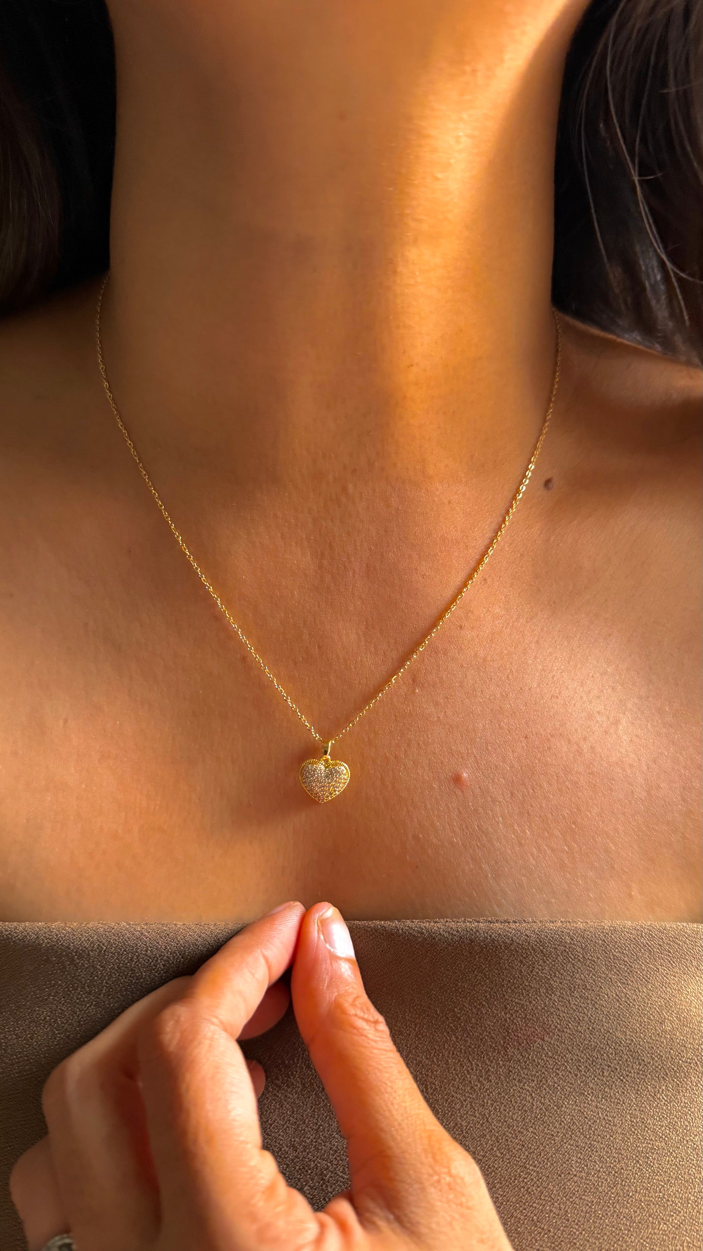 Heartshape cluster diamond pendant set