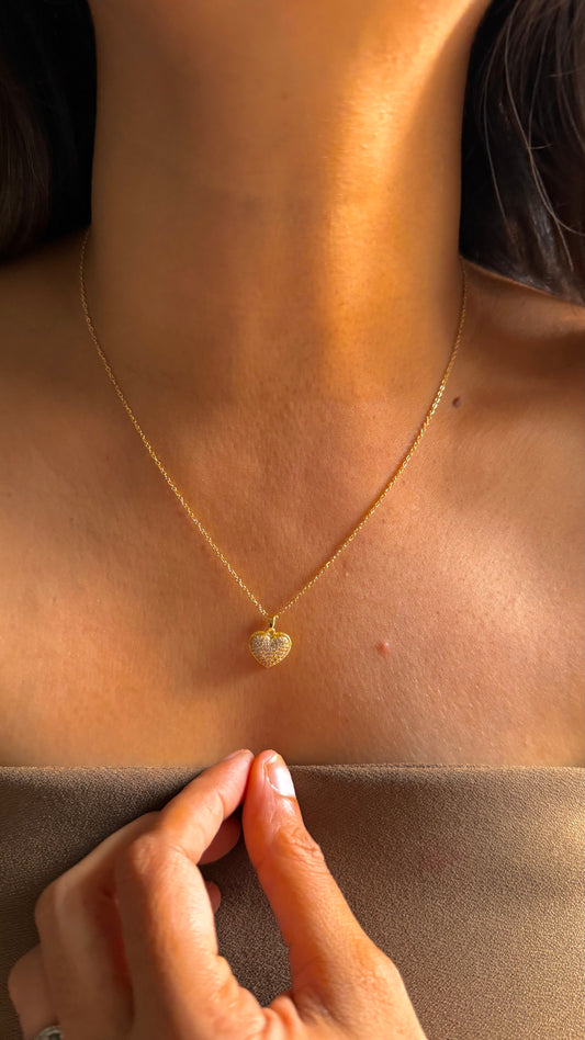Heartshape cluster diamond pendant set