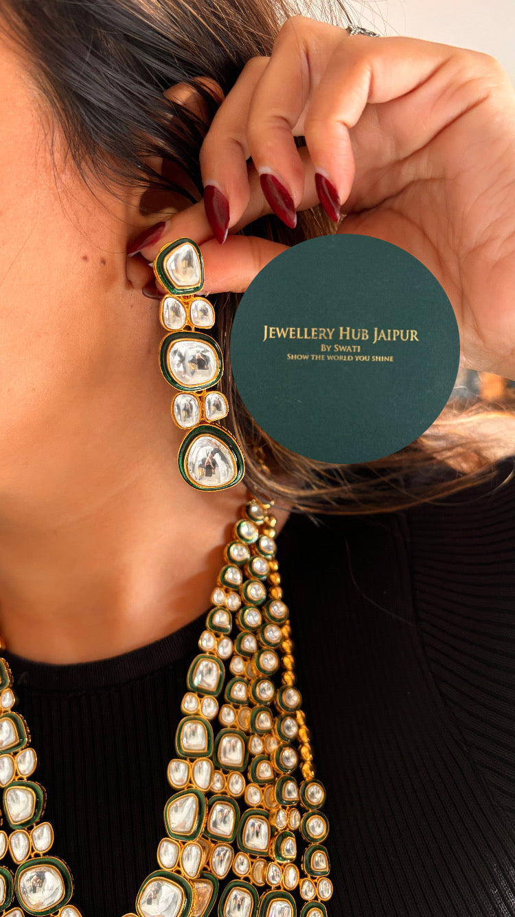 Meenakari heritage polki necklace set