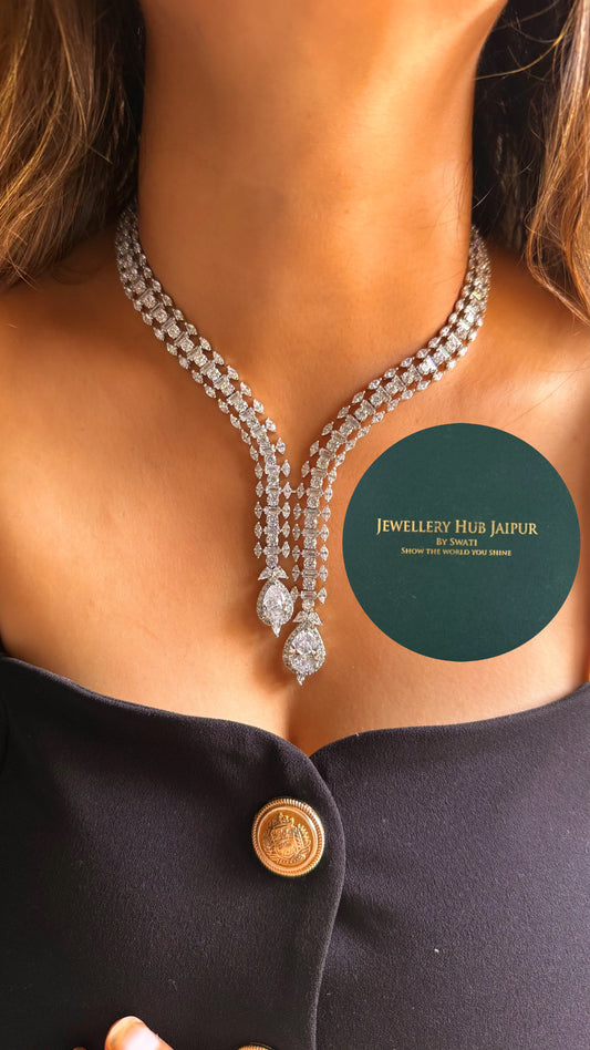 Cz diamond cocktail collar set