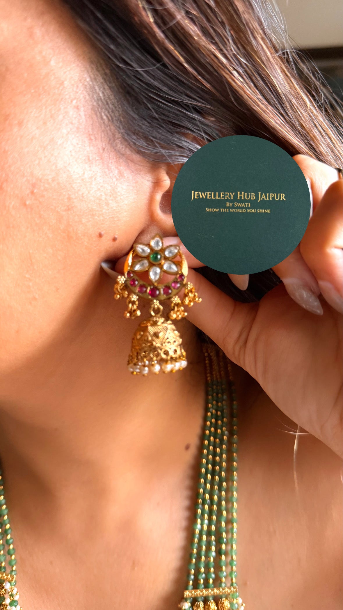 Mint & ruby floral rajwada maharani set