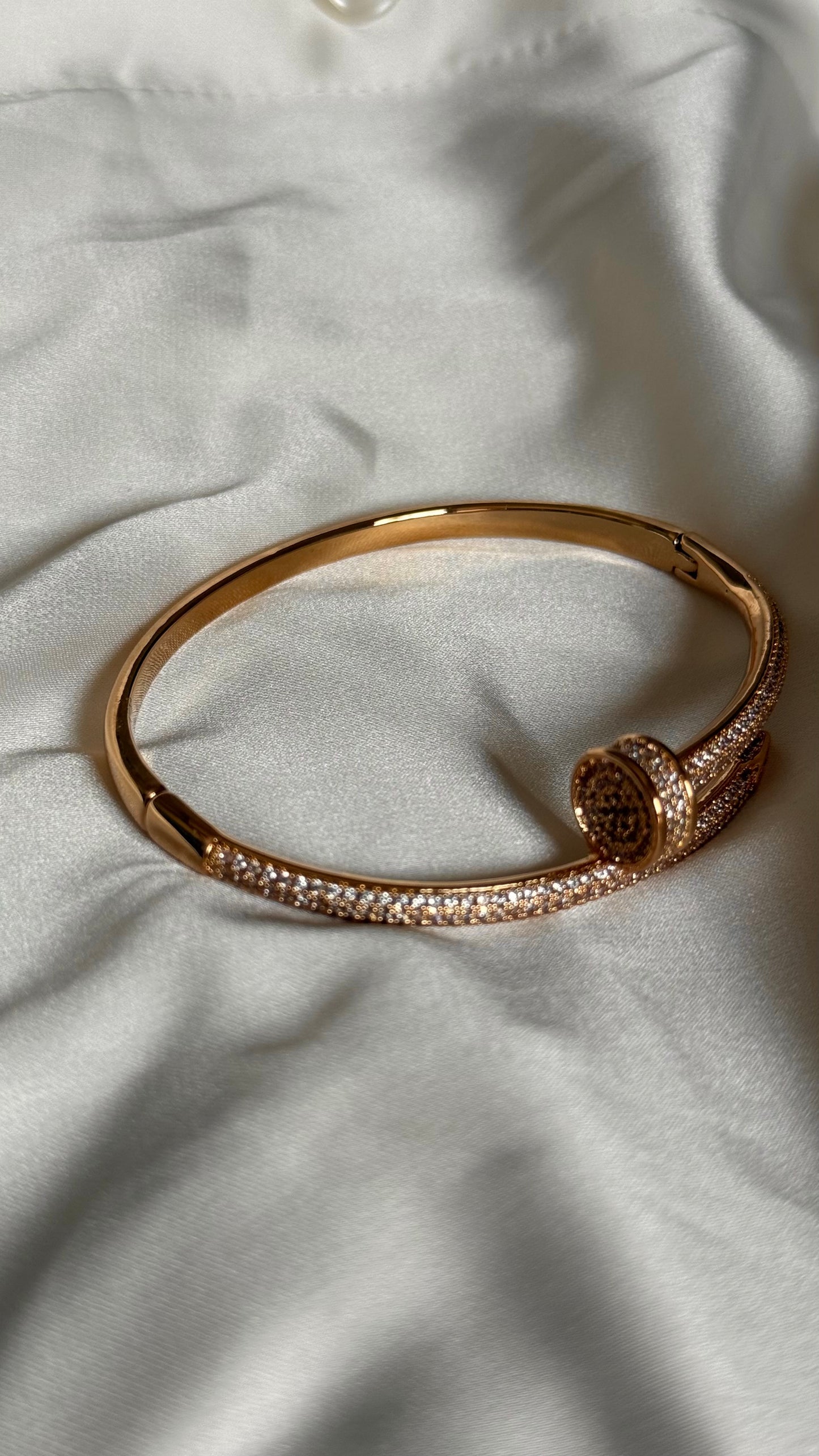 Crystal-Accented Nail bracelet