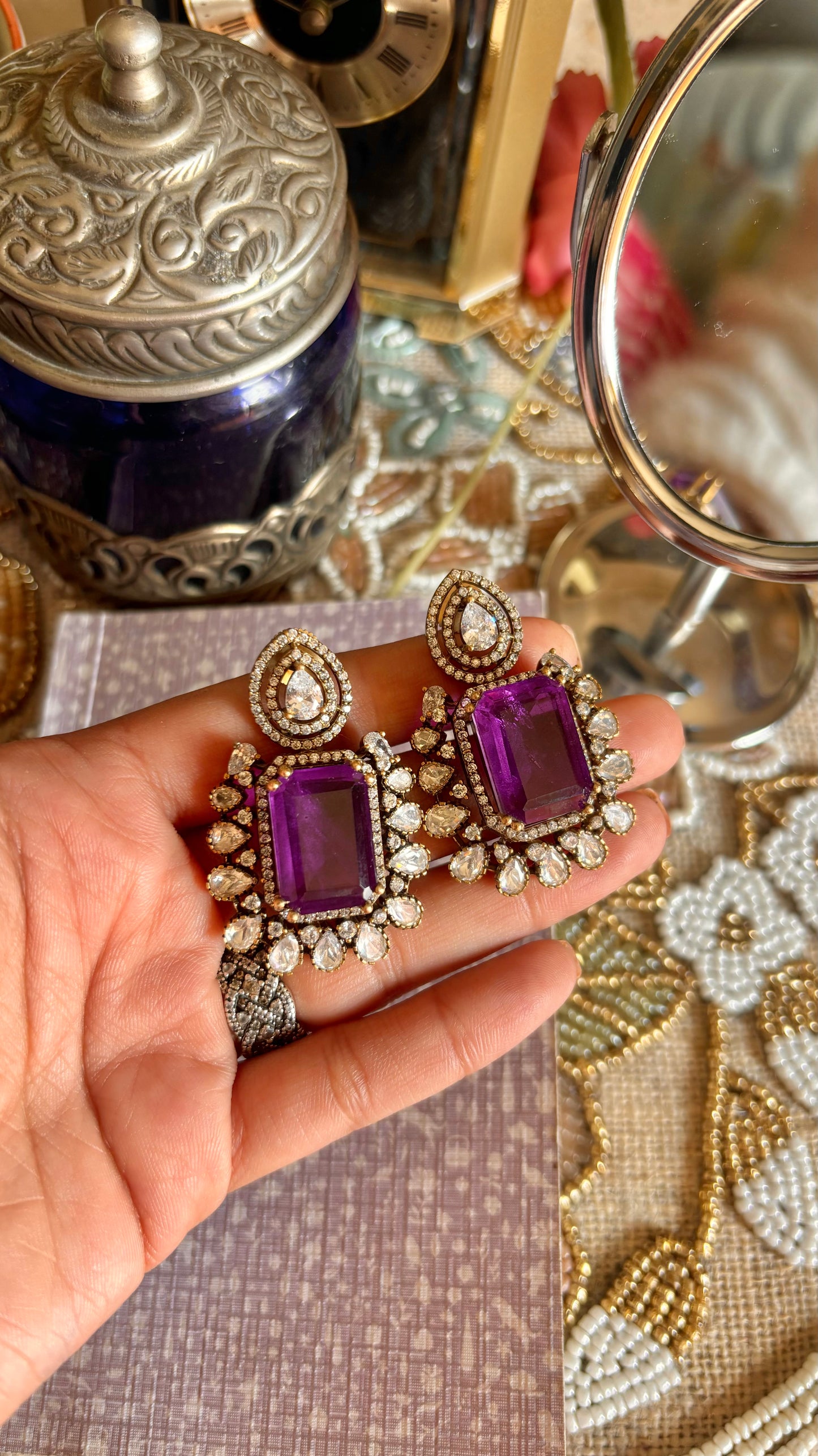 Preet Tanzanite necklace with earrings
