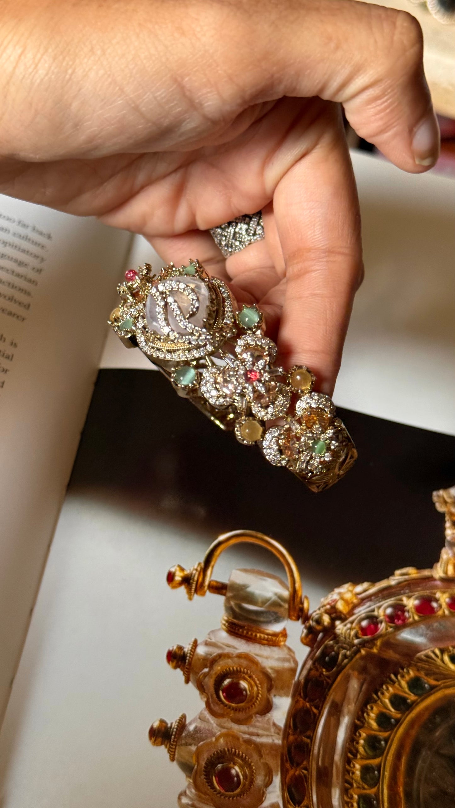 Navratna doublet moissanite bracelet