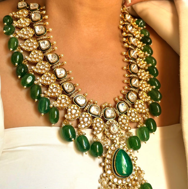 Emerald meenakari heritage rani haar