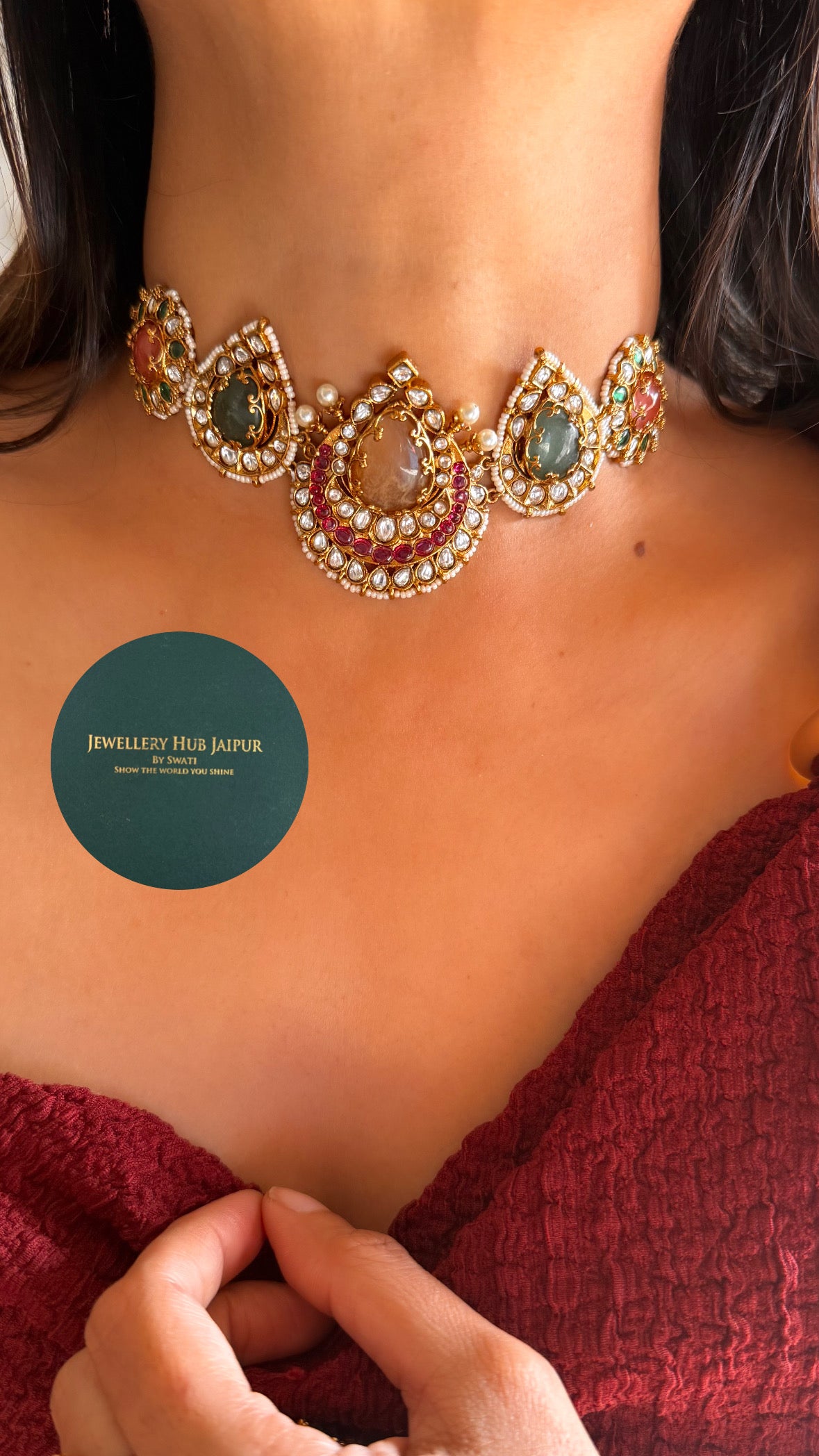 Sabyasachi inspired drop shape choker