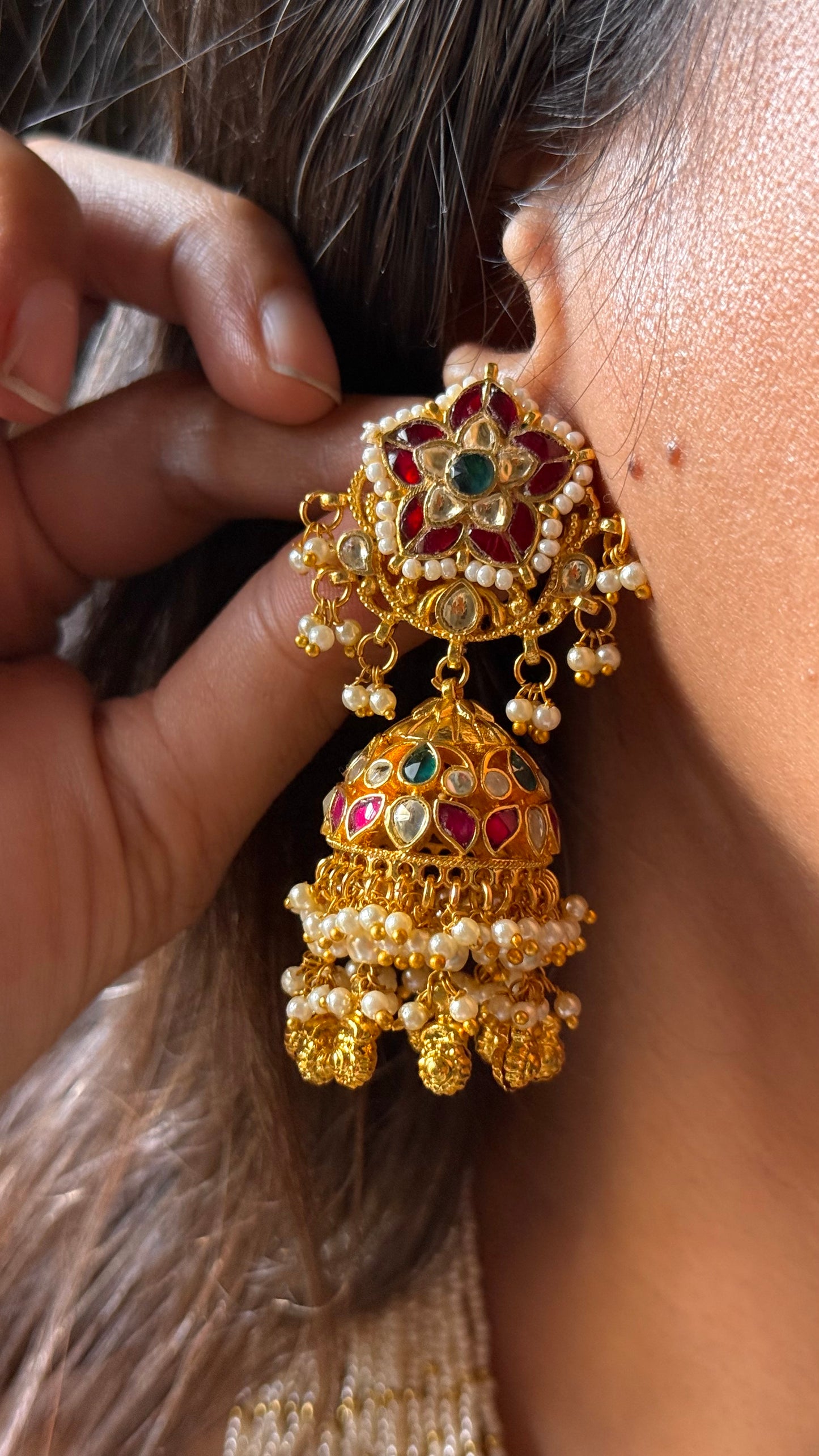 Real jadau paachi kundan handmade raani haar