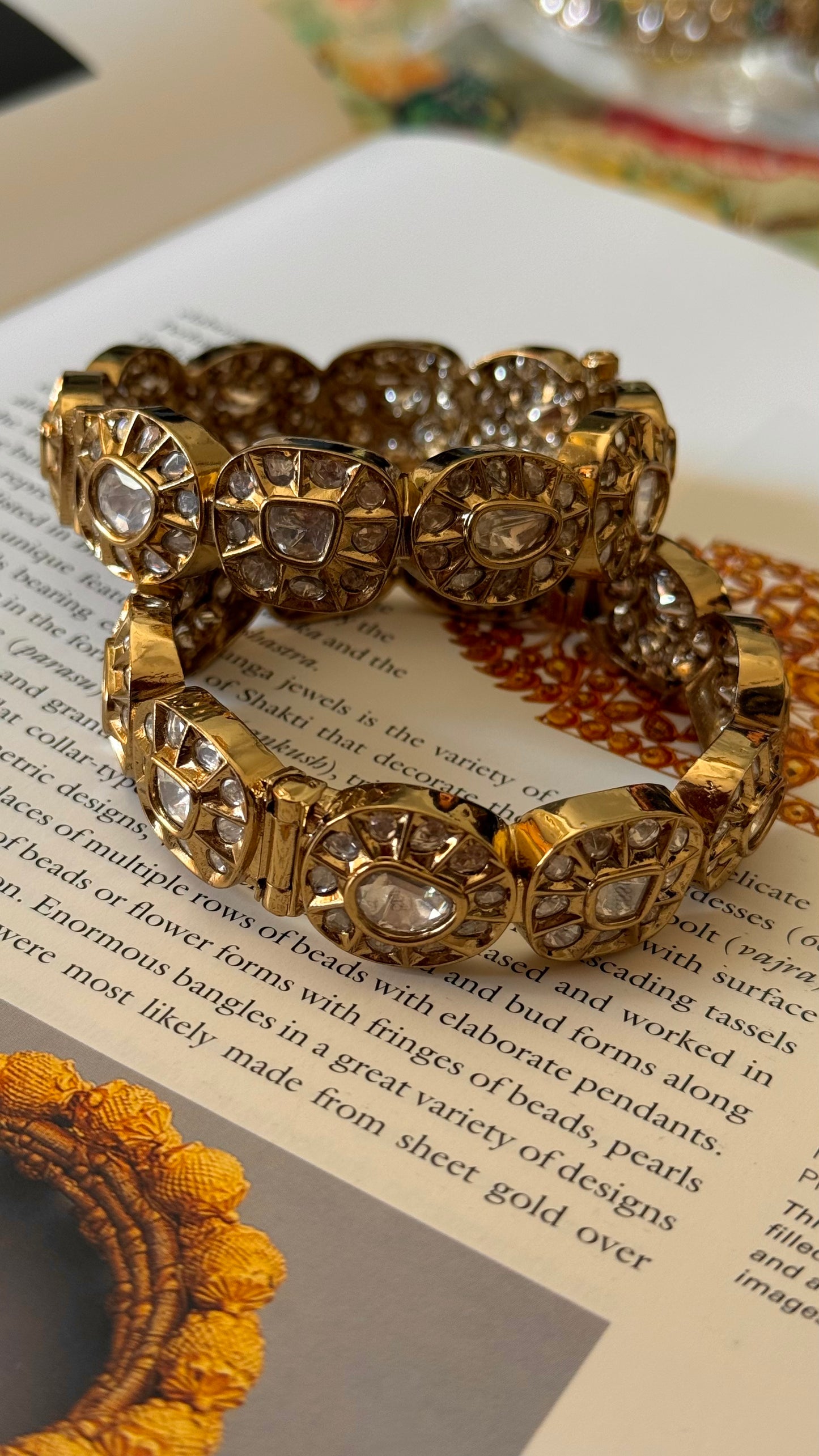 Real Moissanite Victorian uncut polki bangles