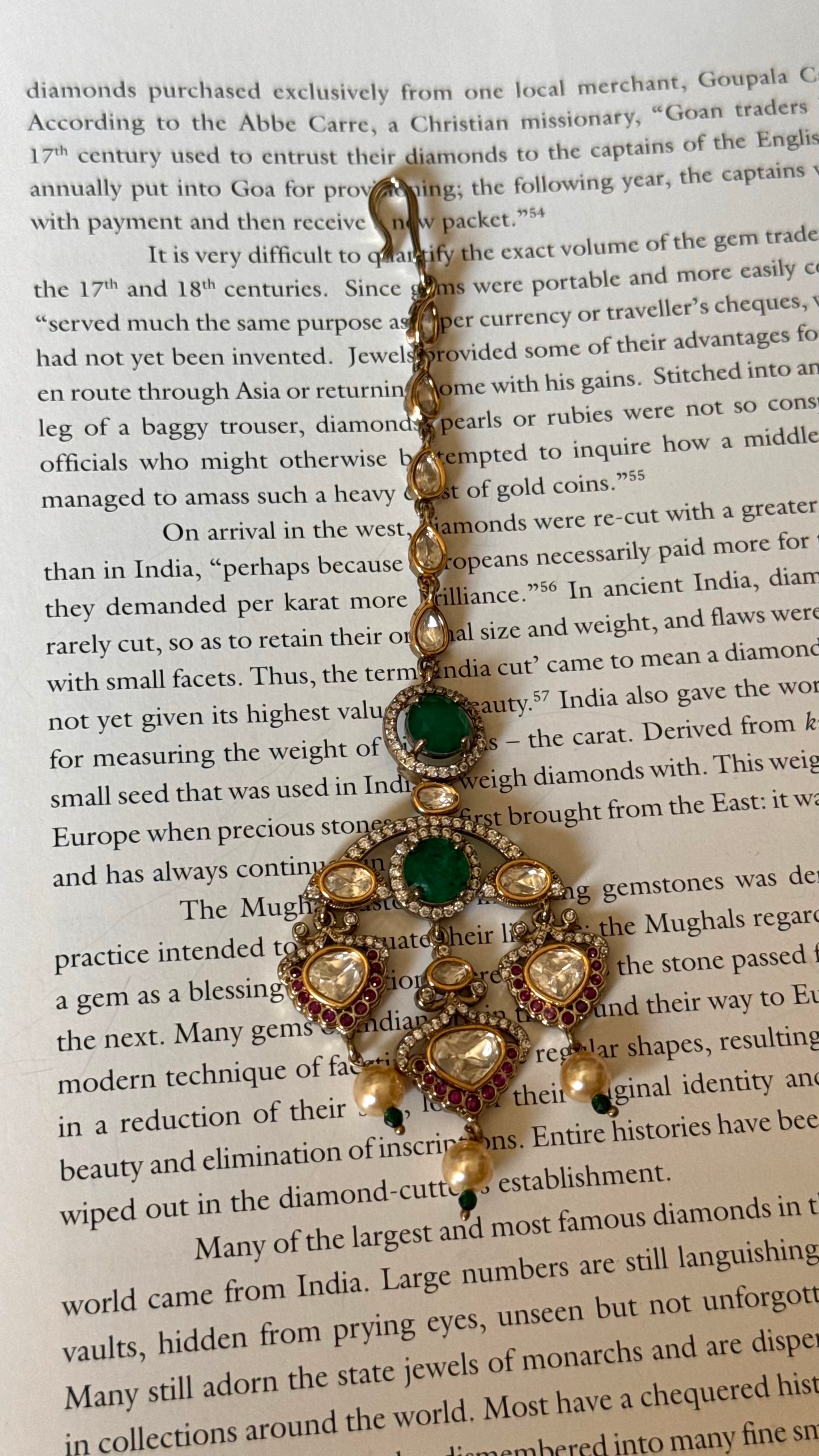 Emerald doublet  & Rani pink with drop Maangtika