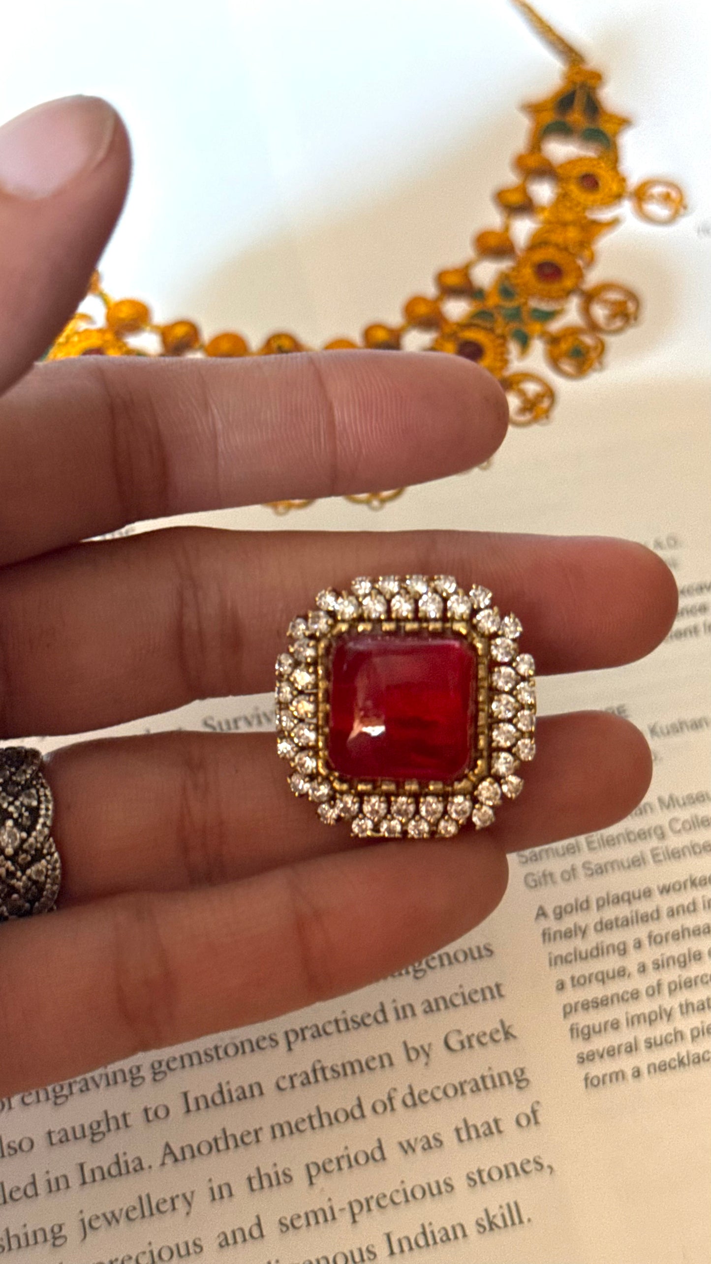 Ruby square moissanite Ring
