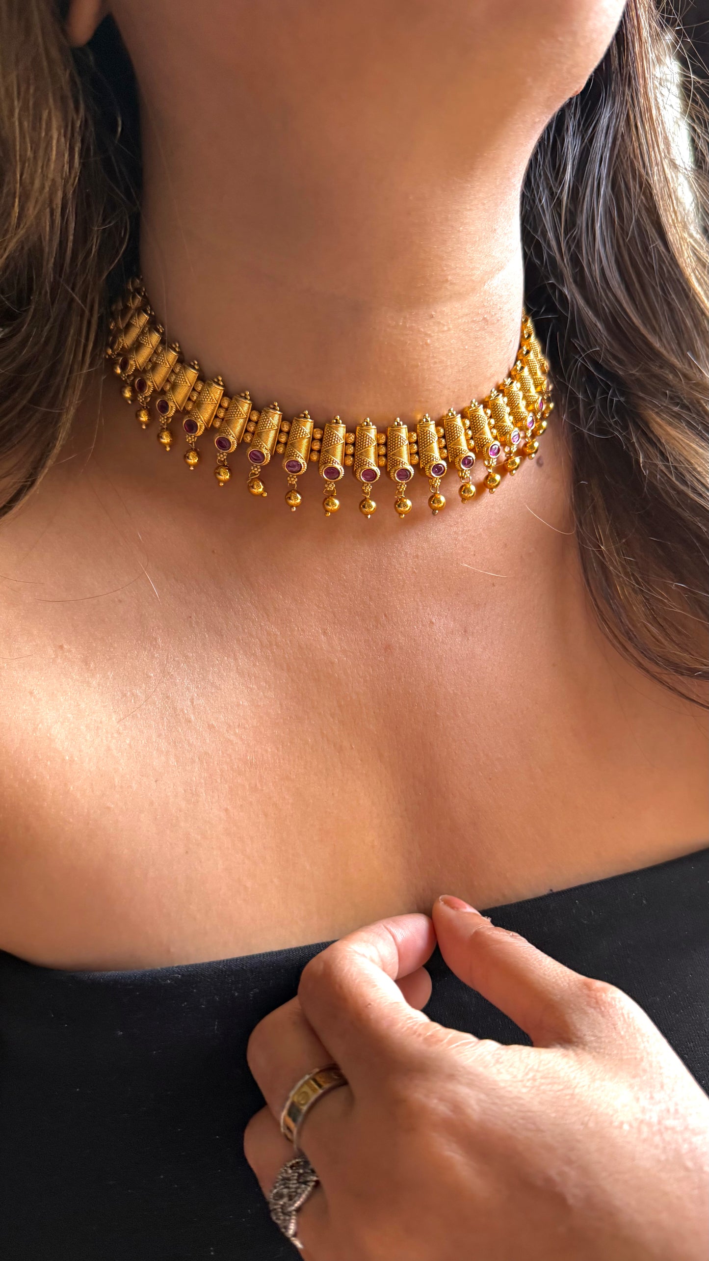 Maharashtra gold Ruby Choker