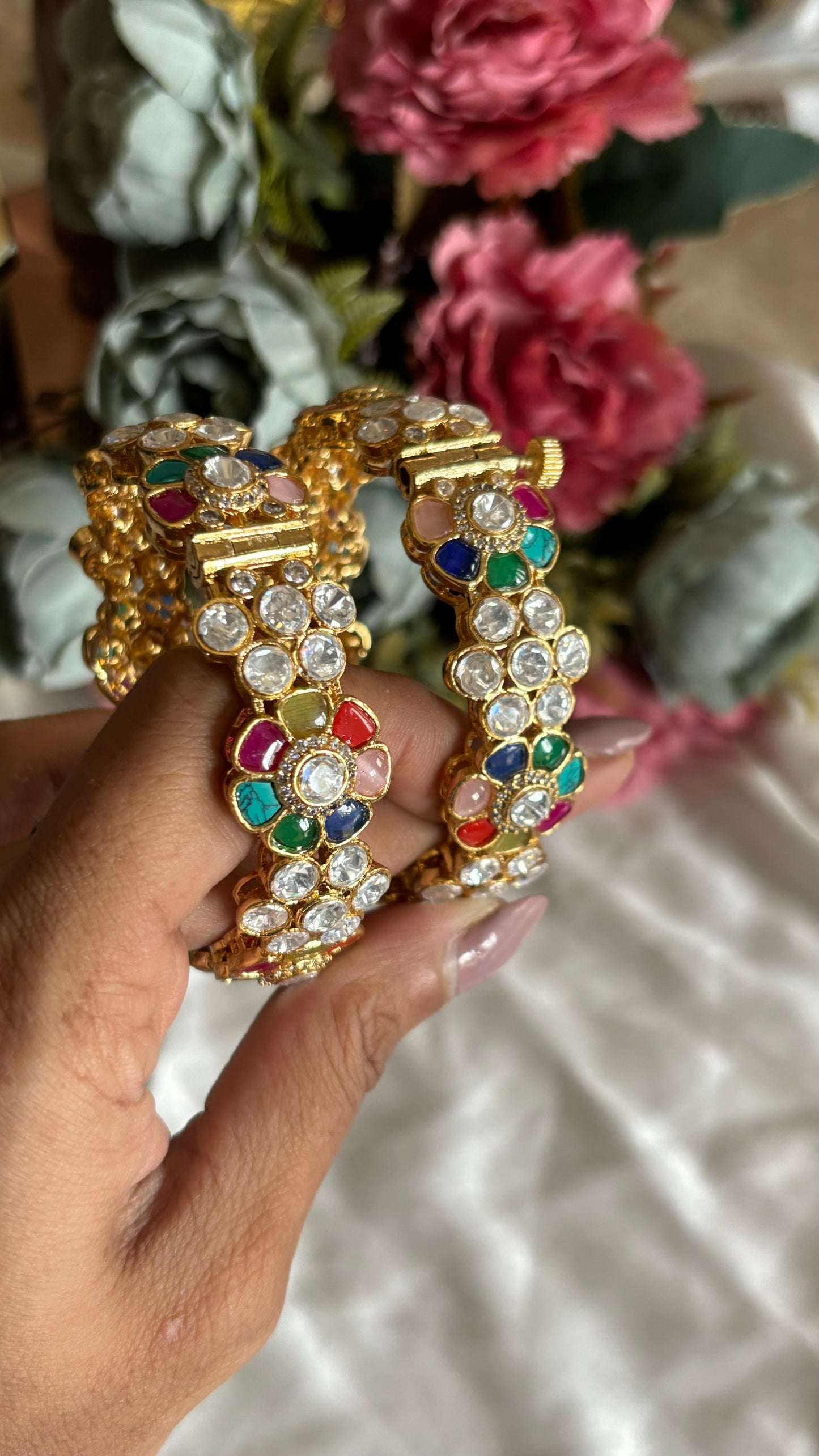 Navratna moissanite bangles