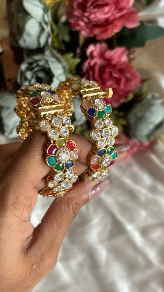 Navratna moissanite bangles