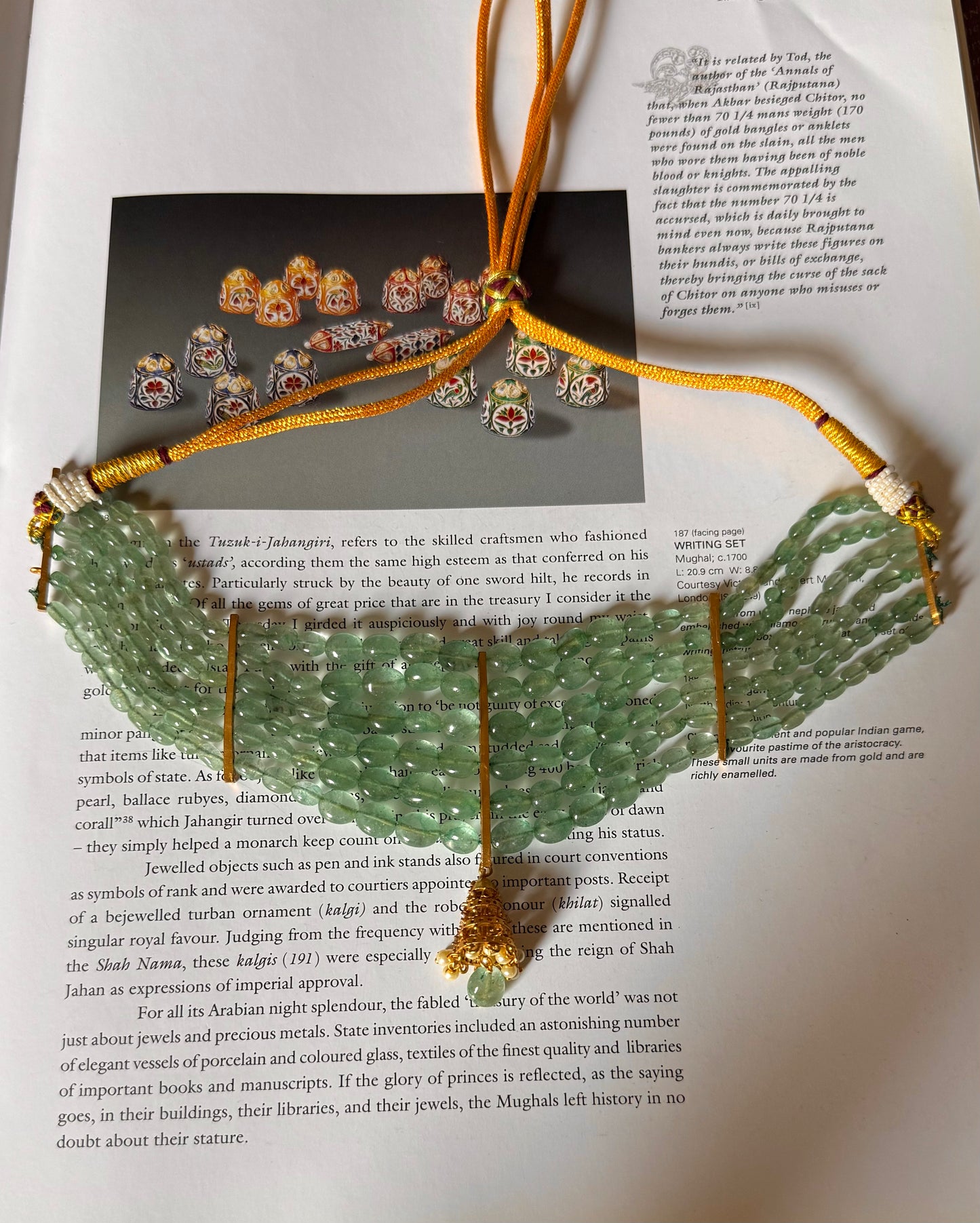 Designer jumki pendant with mint pearl detailing choker