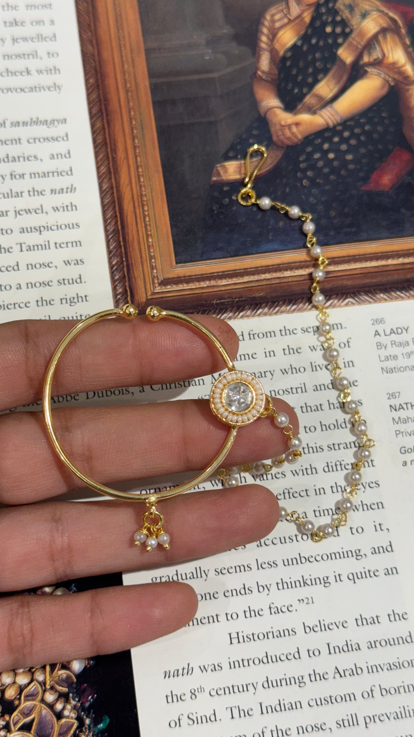 Single polki gold nath