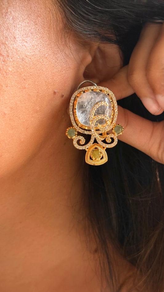 Rose Quartz Sabyasachi inspired studs