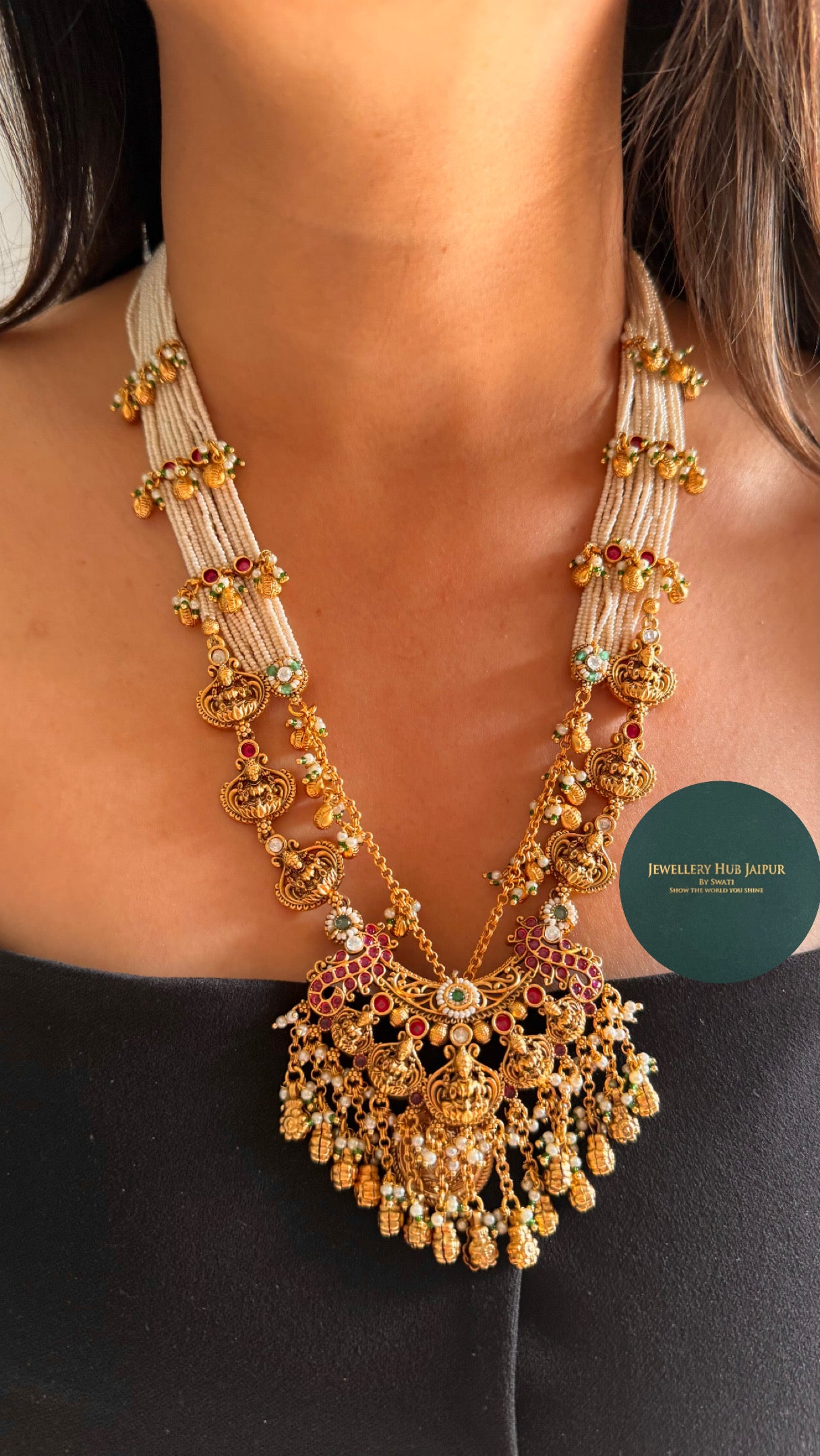 Temple rajwadi heritage handmade paachi necklace