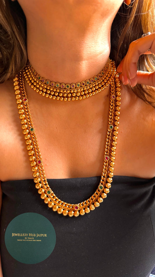 Antique gold choker combo Necklace