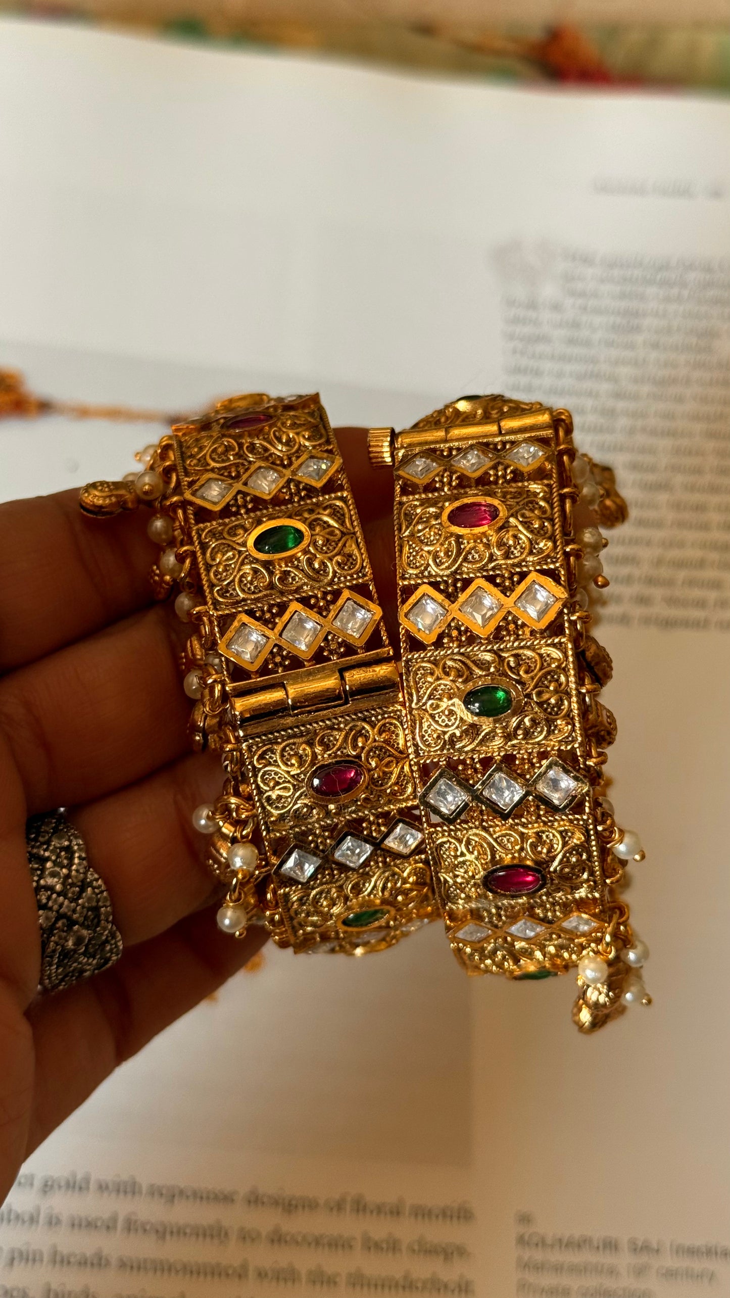 Rajwada ruby & emerald bangles