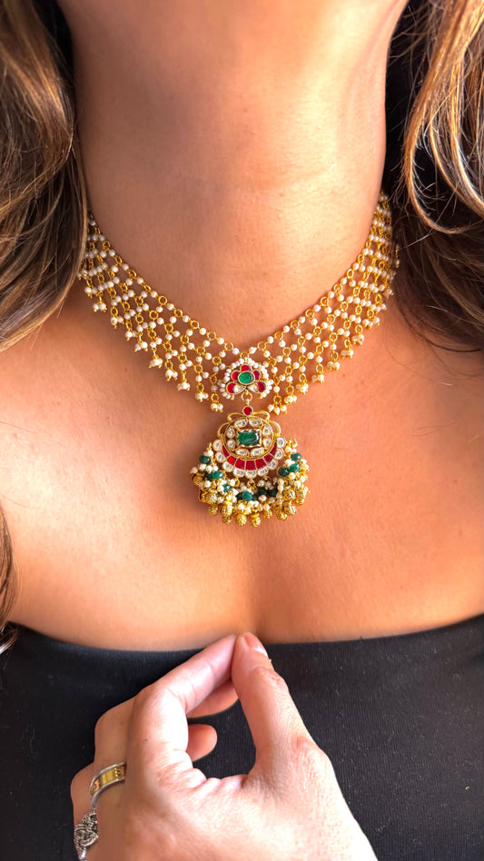 Heritage minimalist Pachi polki necklace