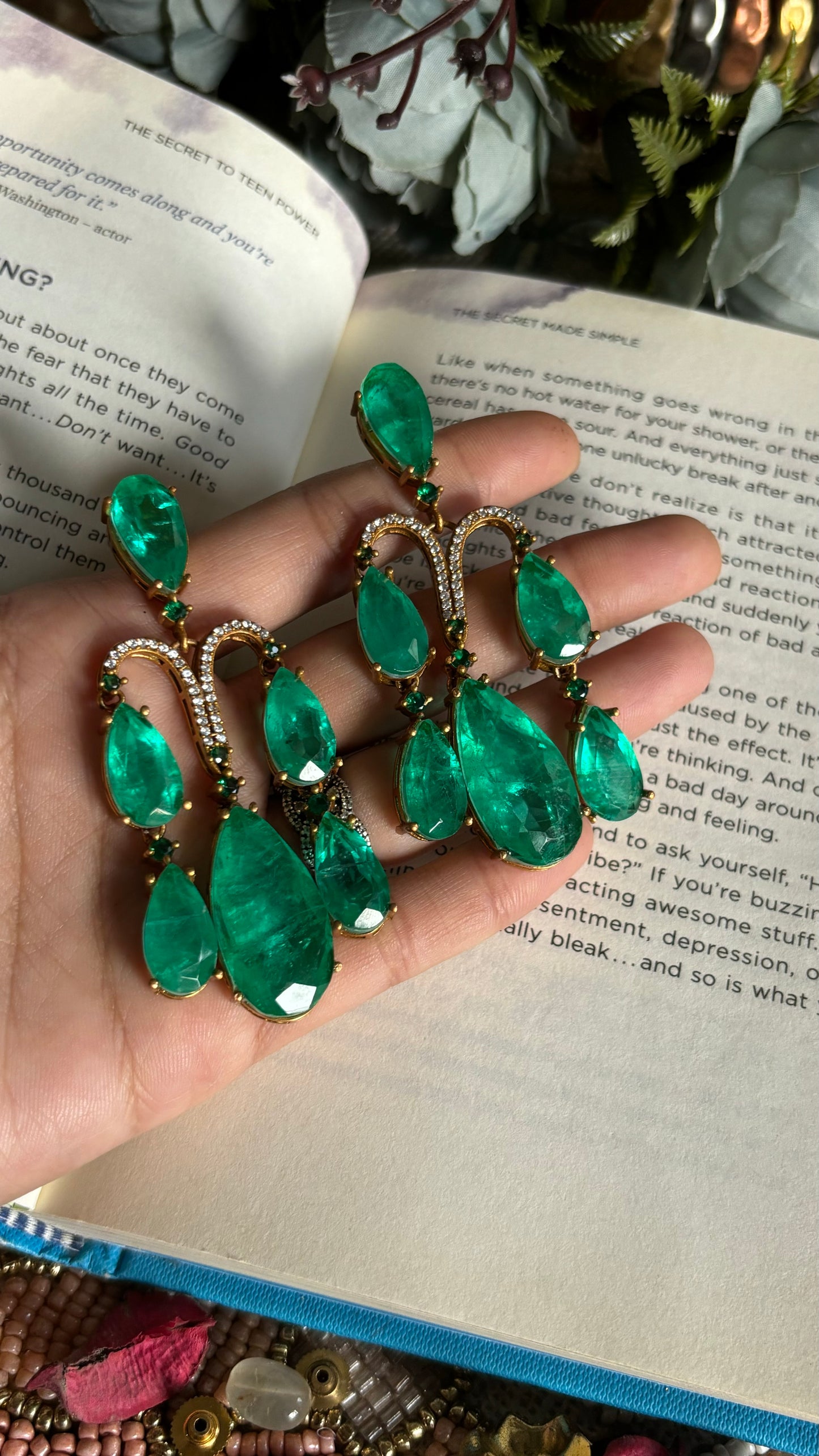 Emerald cocktail danglers