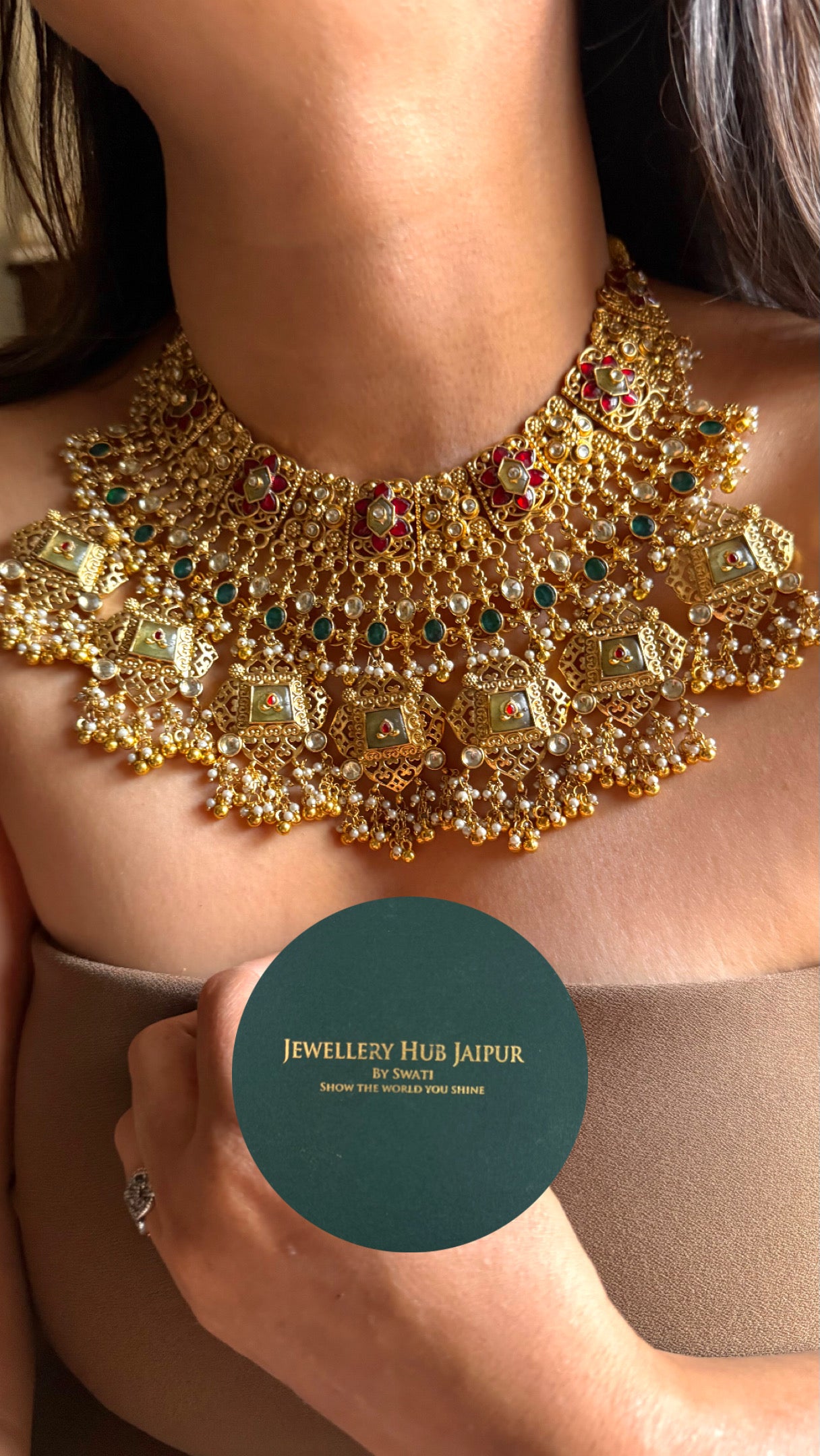 Bridal asia rajawada handmade jadau Necklace