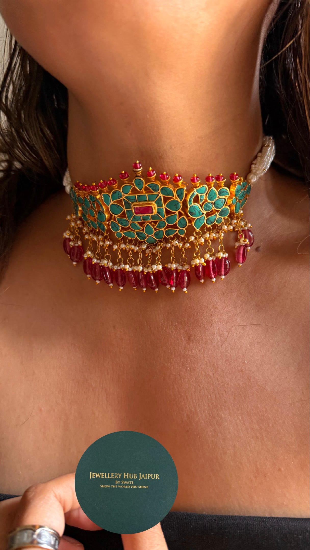Paachi kundan firoza choker