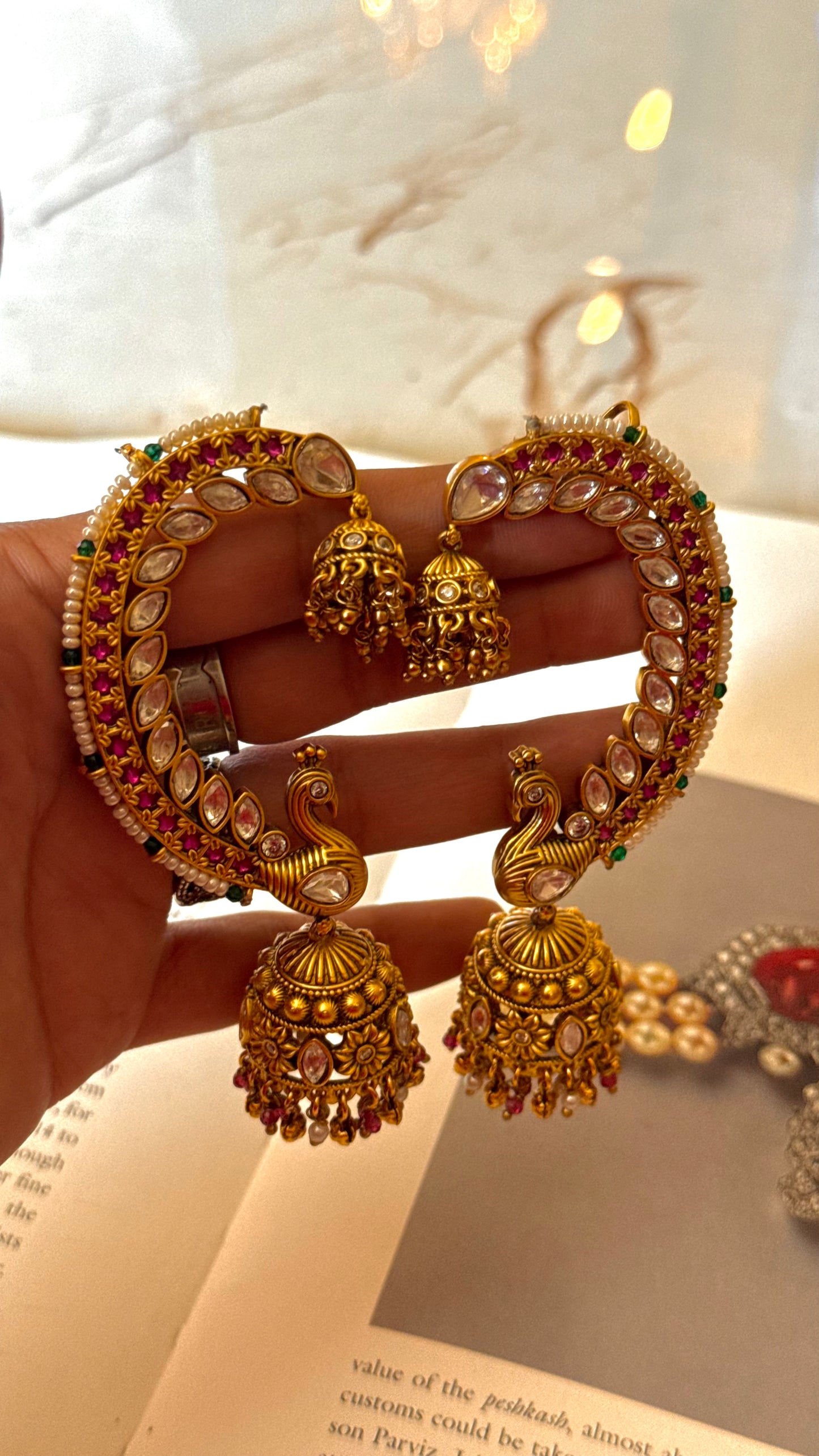 Ruby dual dual jhumki earcuff