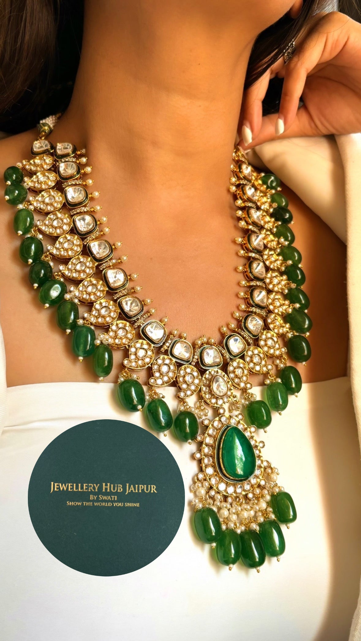 Emerald meenakari heritage rani haar