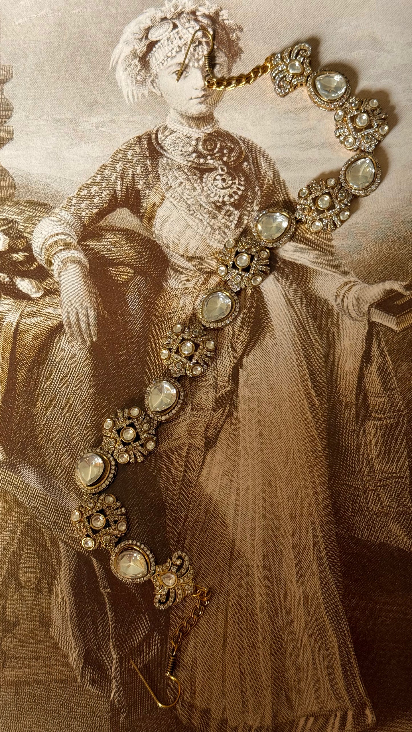 Moissanite polki sheesh patti