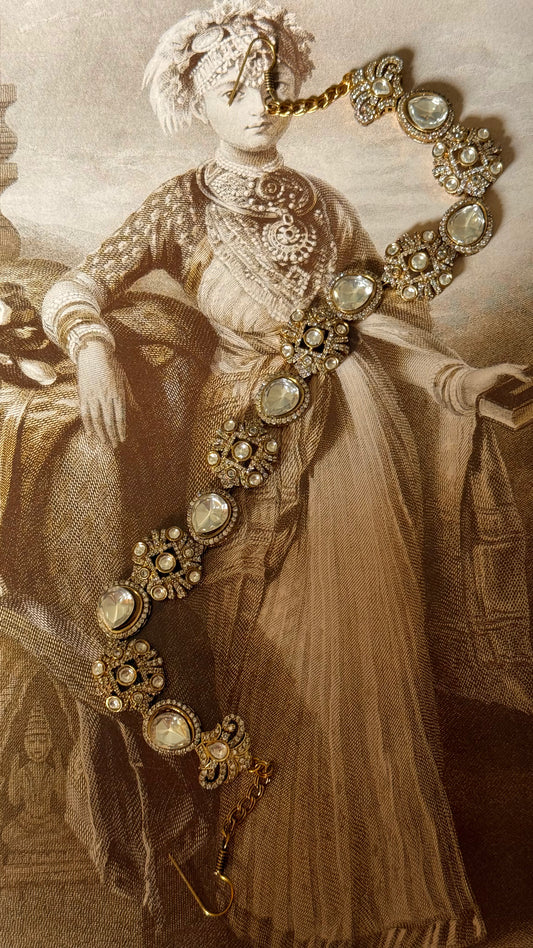 Moissanite polki sheesh patti