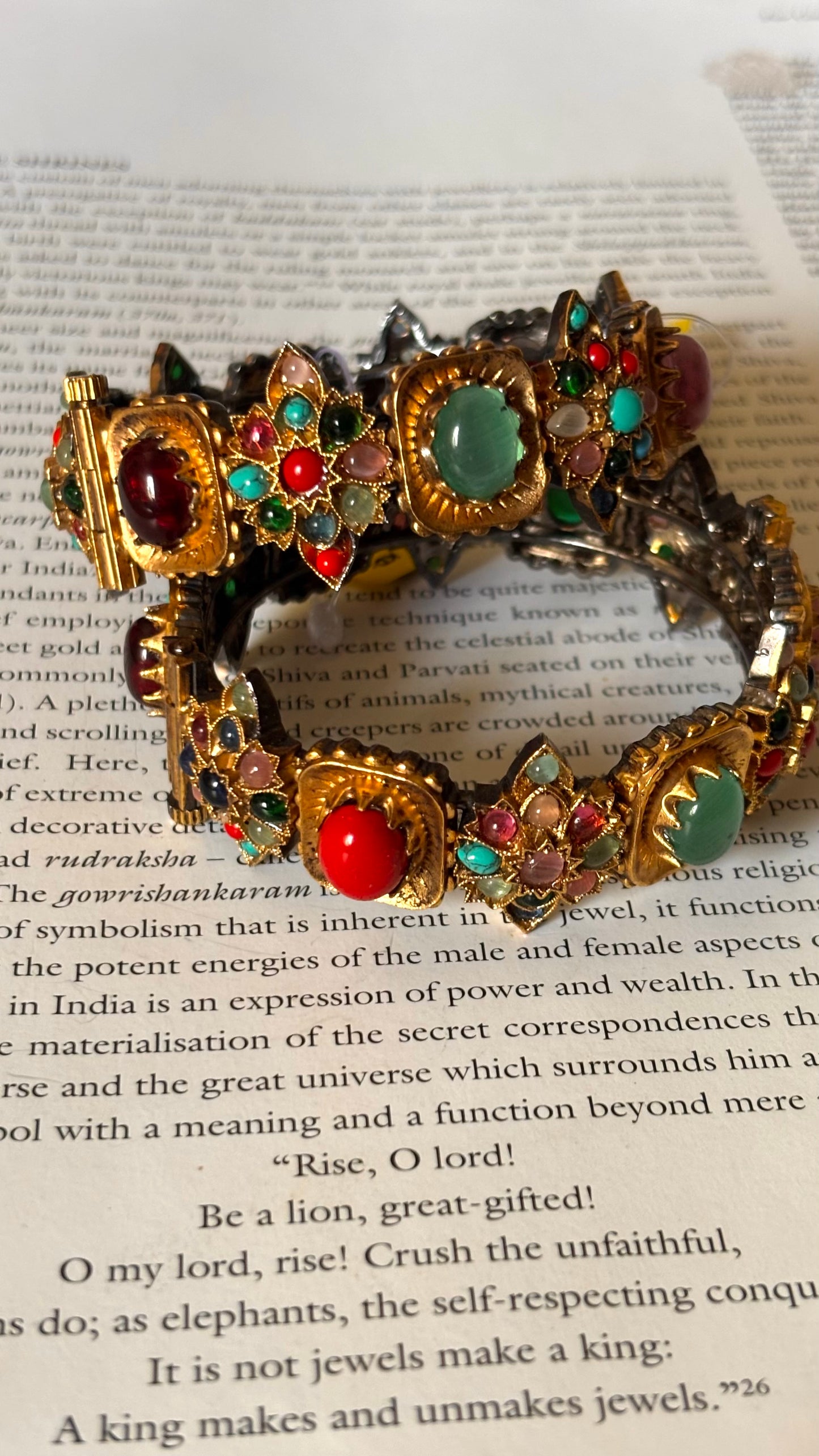 Multicoloured dark gold polish navtana bangles