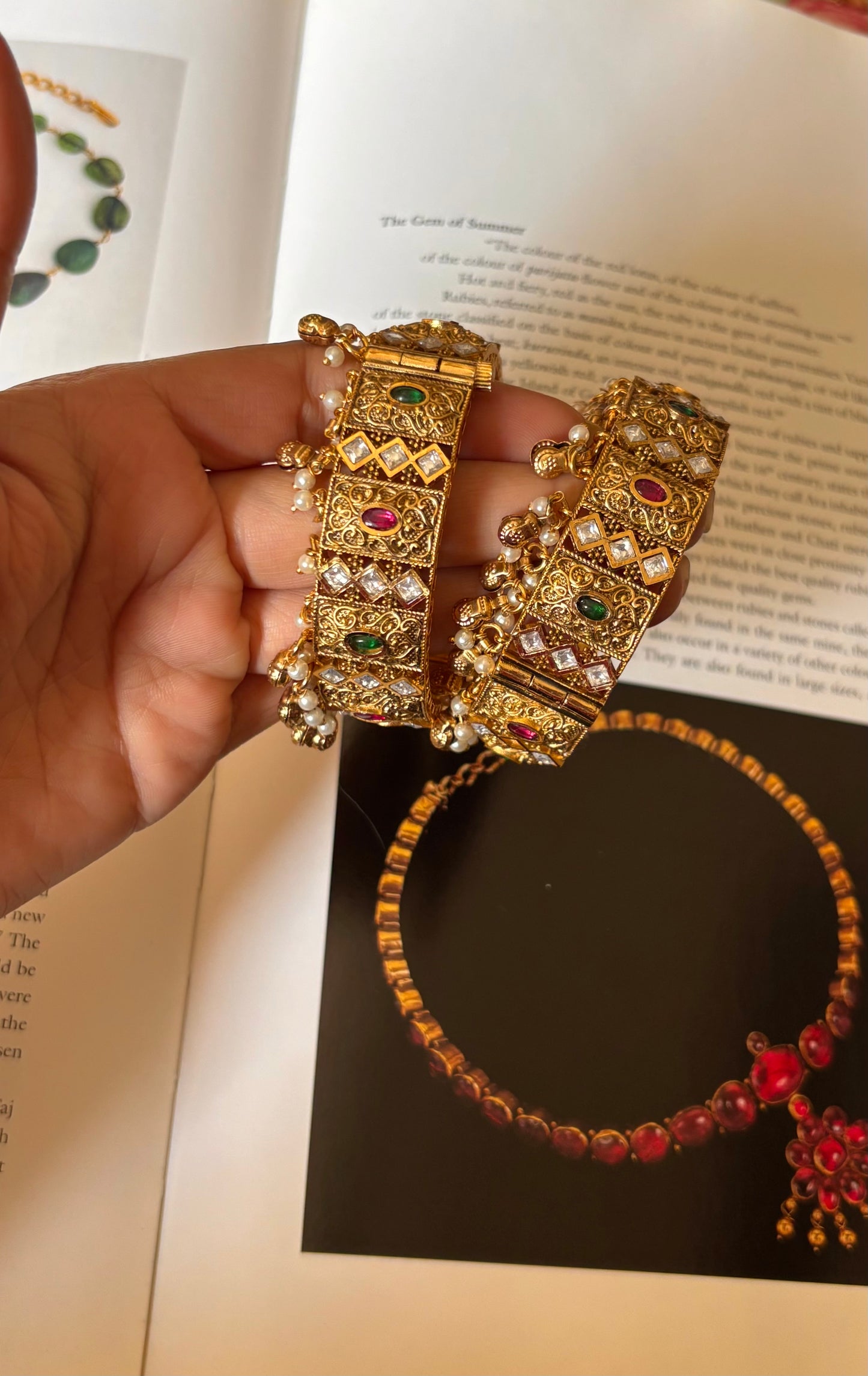 Rajwada ruby & emerald bangles