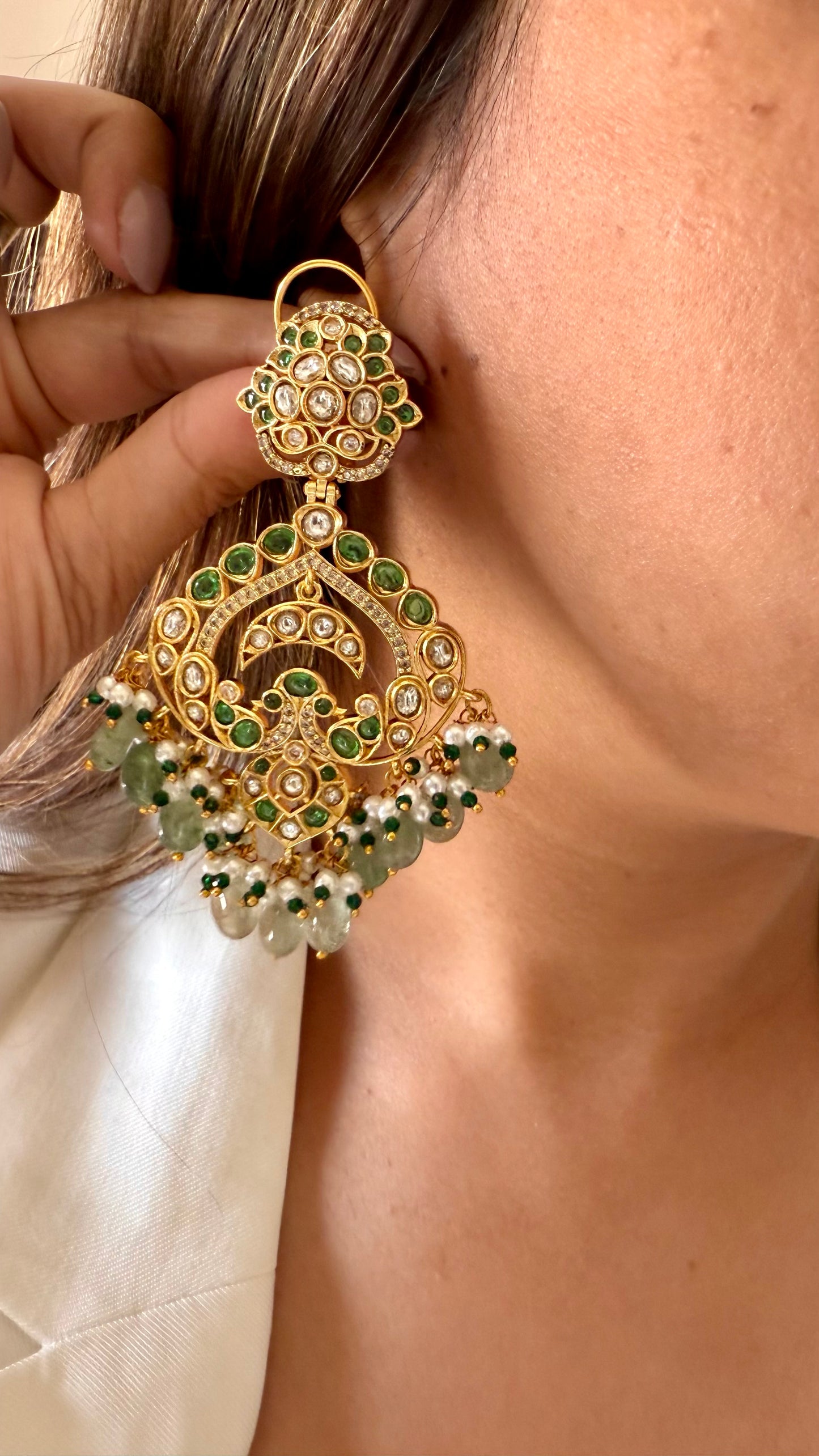 Mint drop chandbali