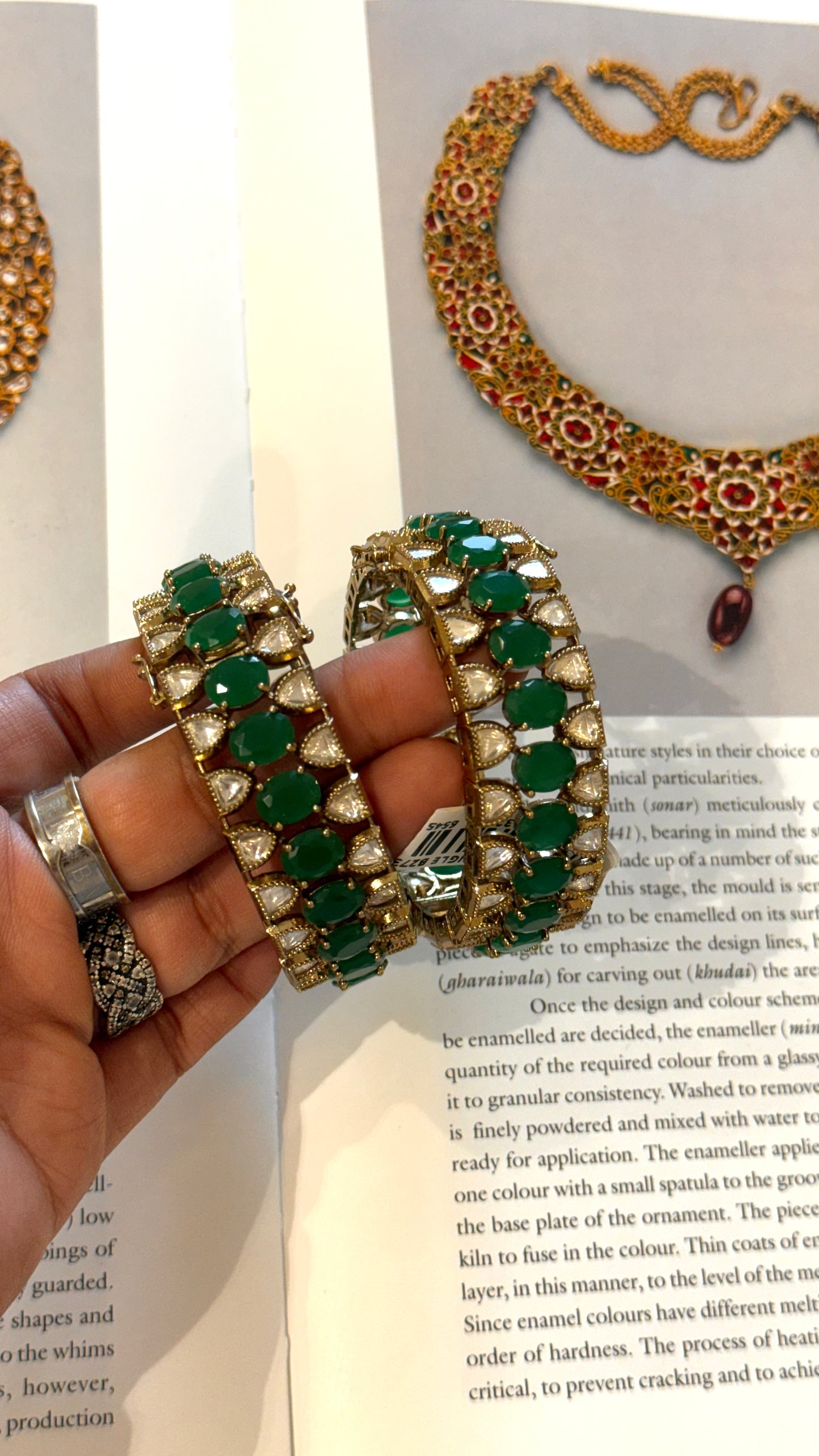 Emerald Victorian real Moissanite bangles
