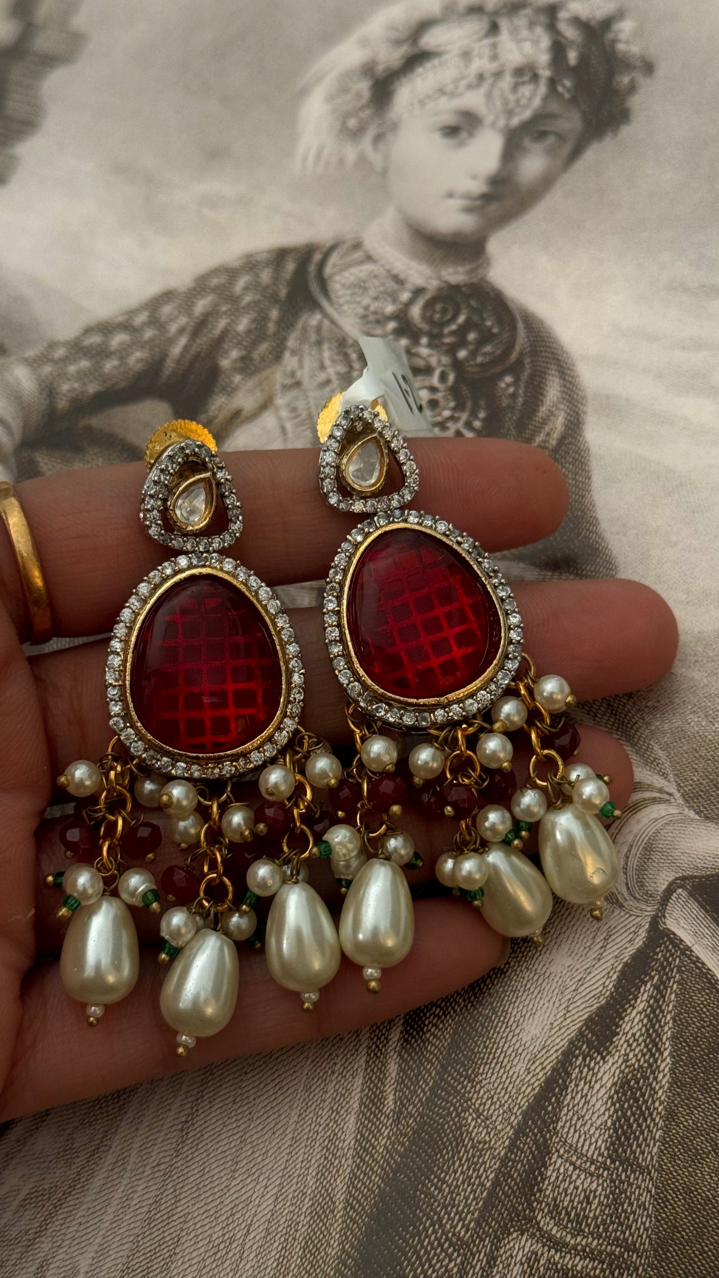 Ruby victorian earrings
