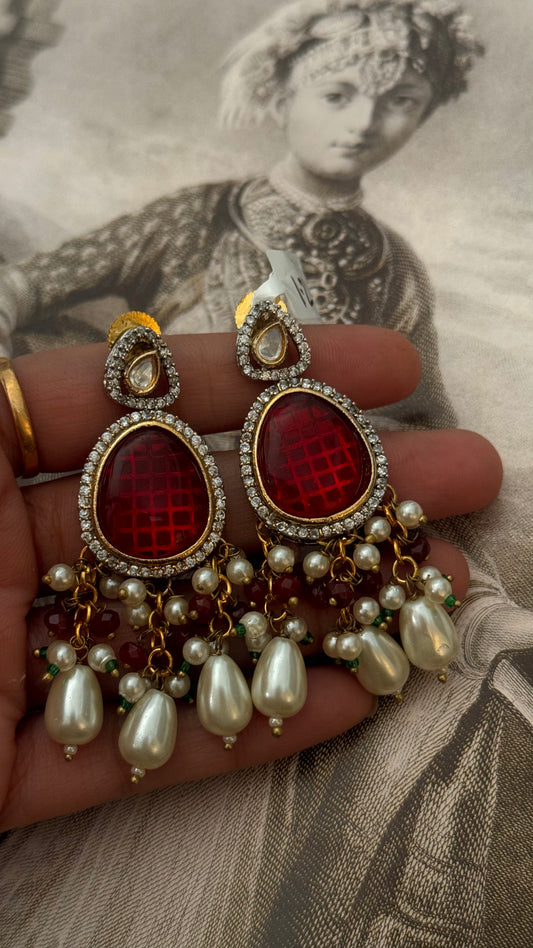 Ruby victorian earrings