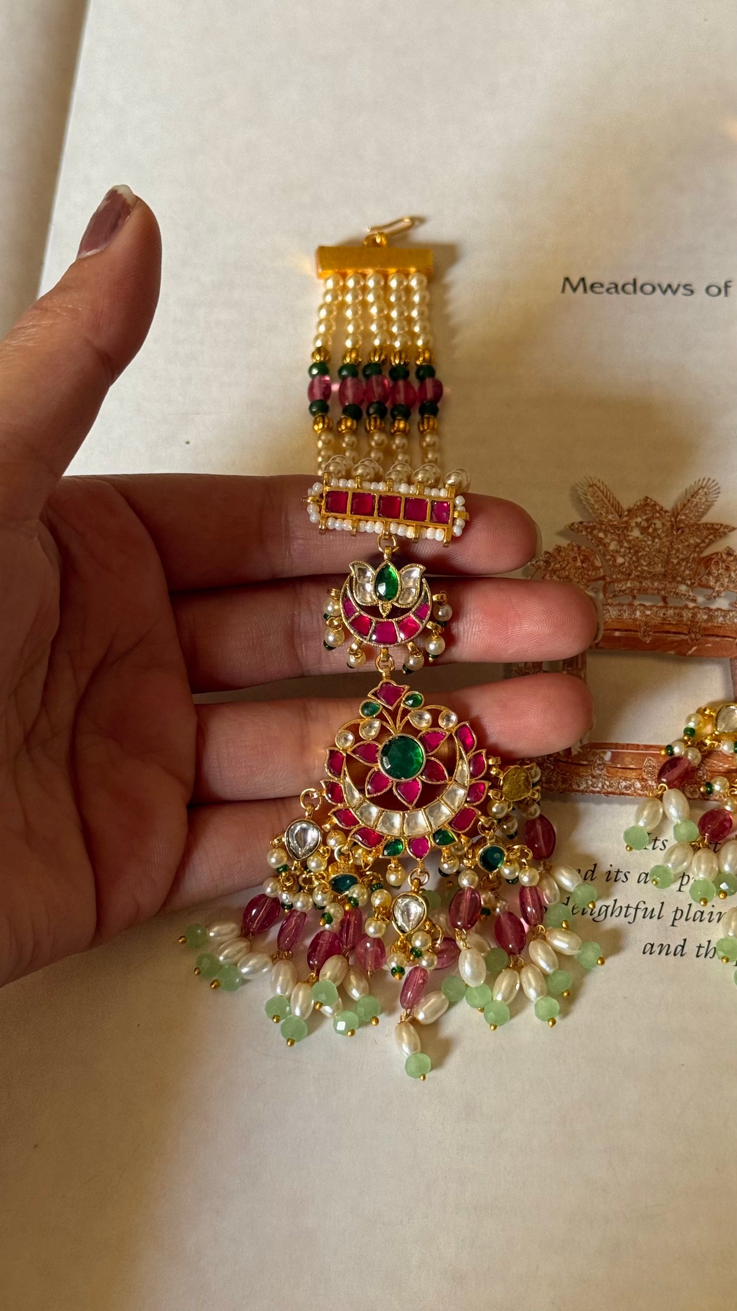 Handmand pachi kundan mughal heritage Earrings