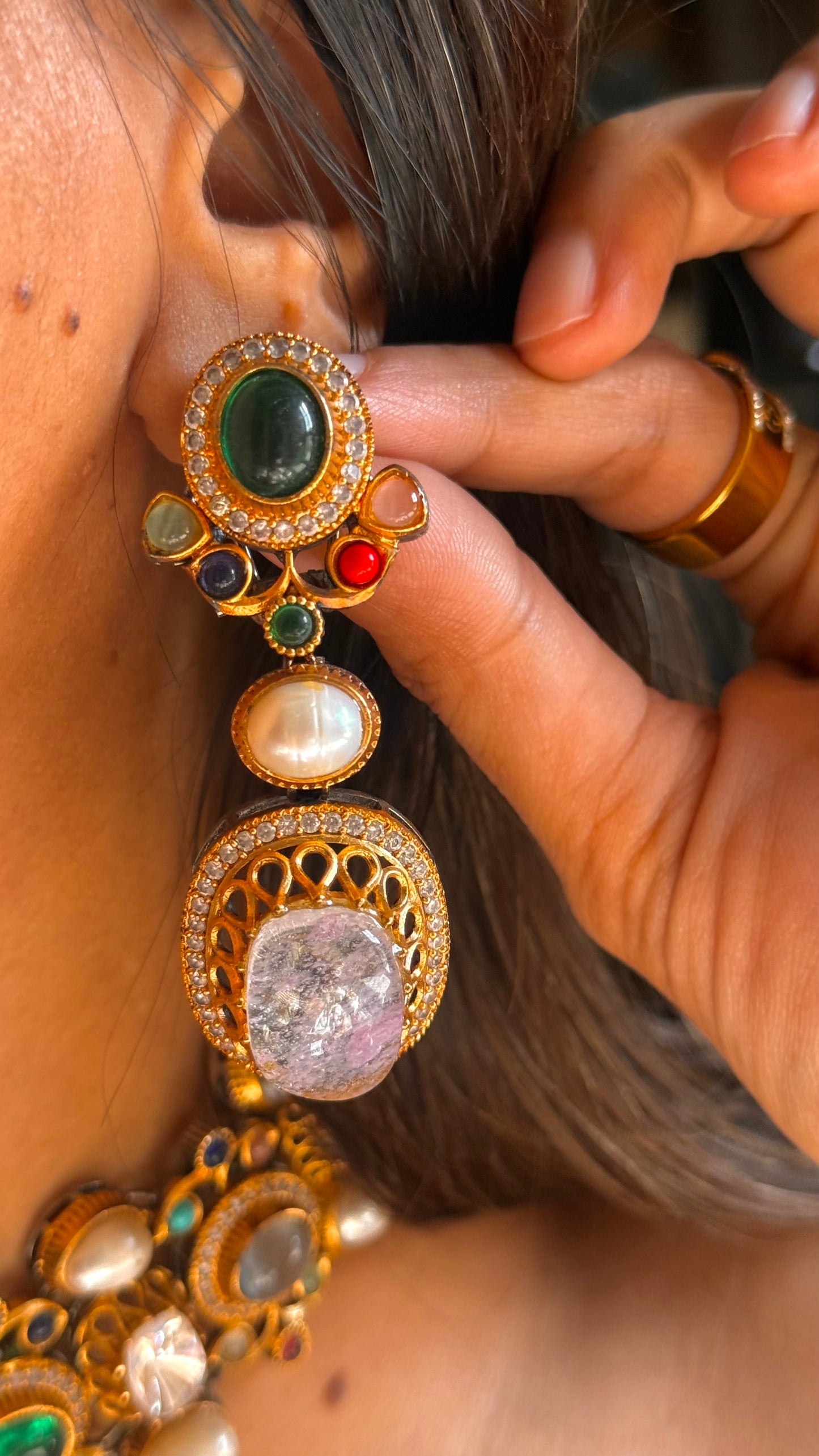 Navratna cocktail sabyasachi inspired choker