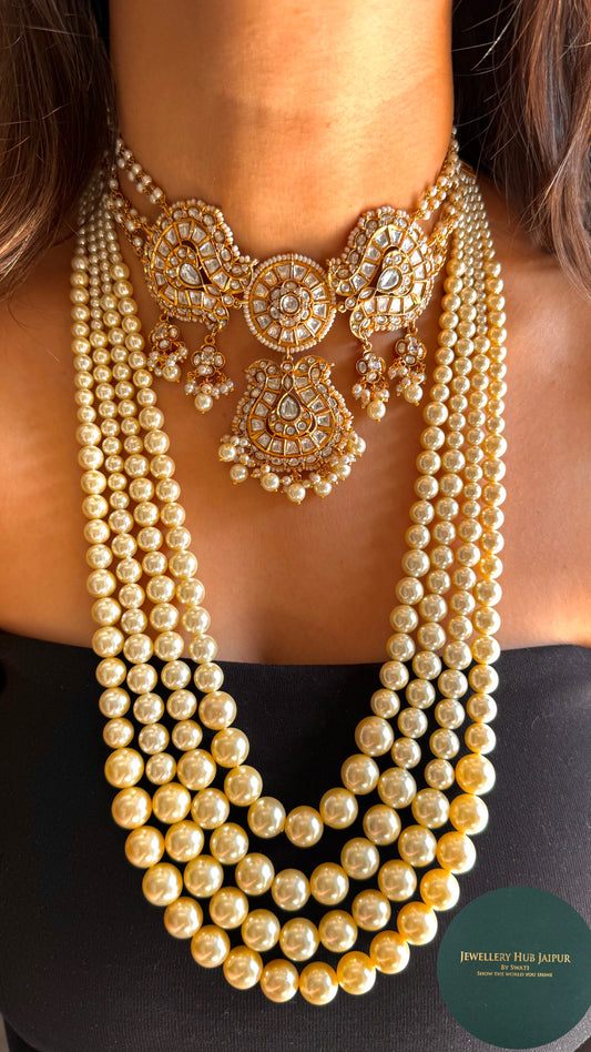 Paachi  Kundan choker with pear string Combo
