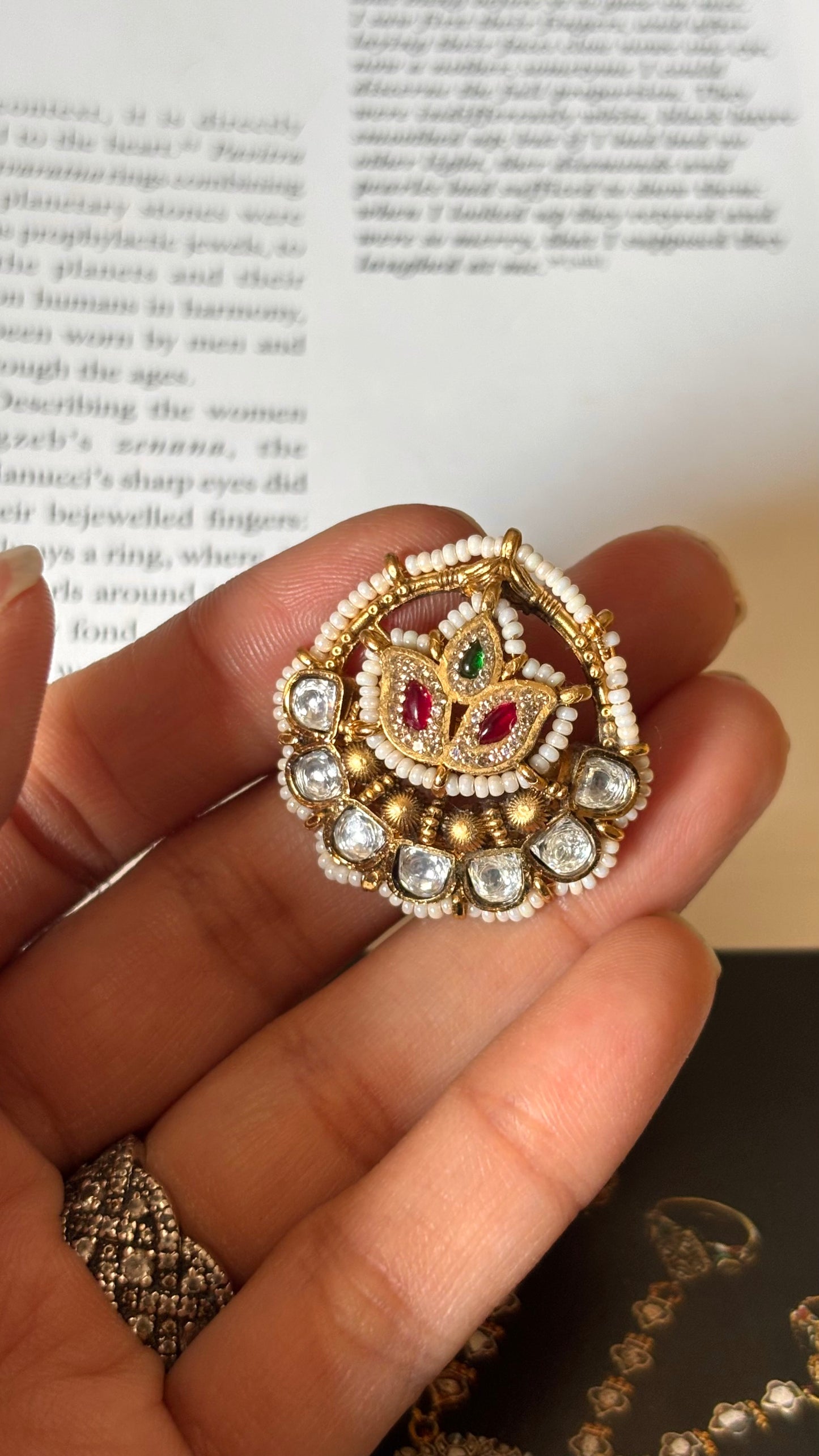 Emerald & ruby rajwada Ring