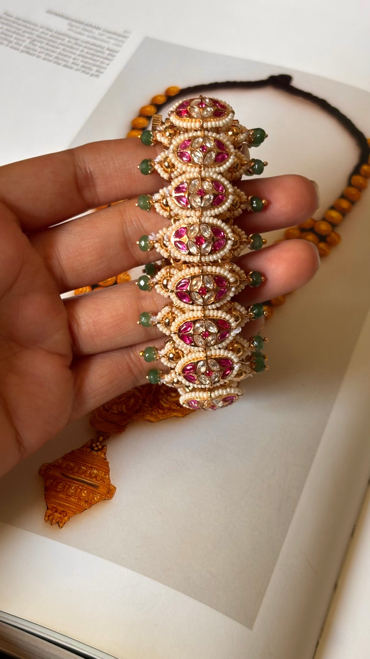 Ruby emerald flexible pacheli bracelet ( single )made on order only