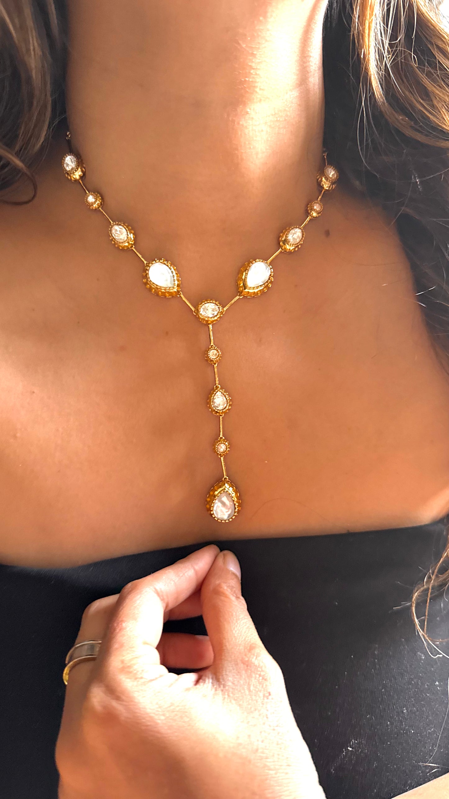 Mother of pearl designer designer necklace