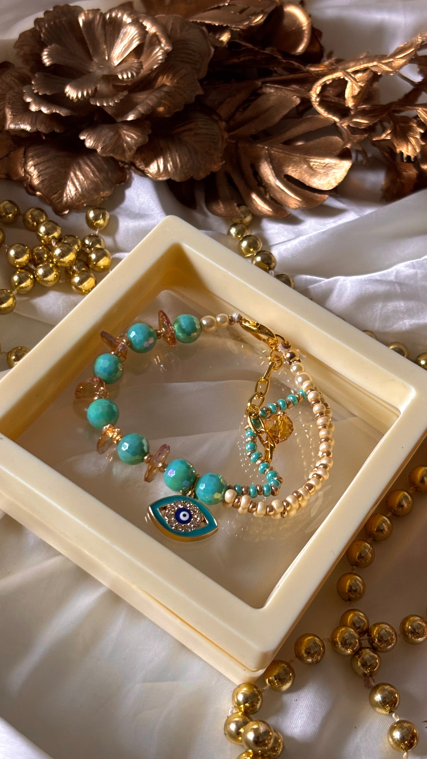 Evil eye firoza designer Rakhi bracelet ( shipping will be extra )