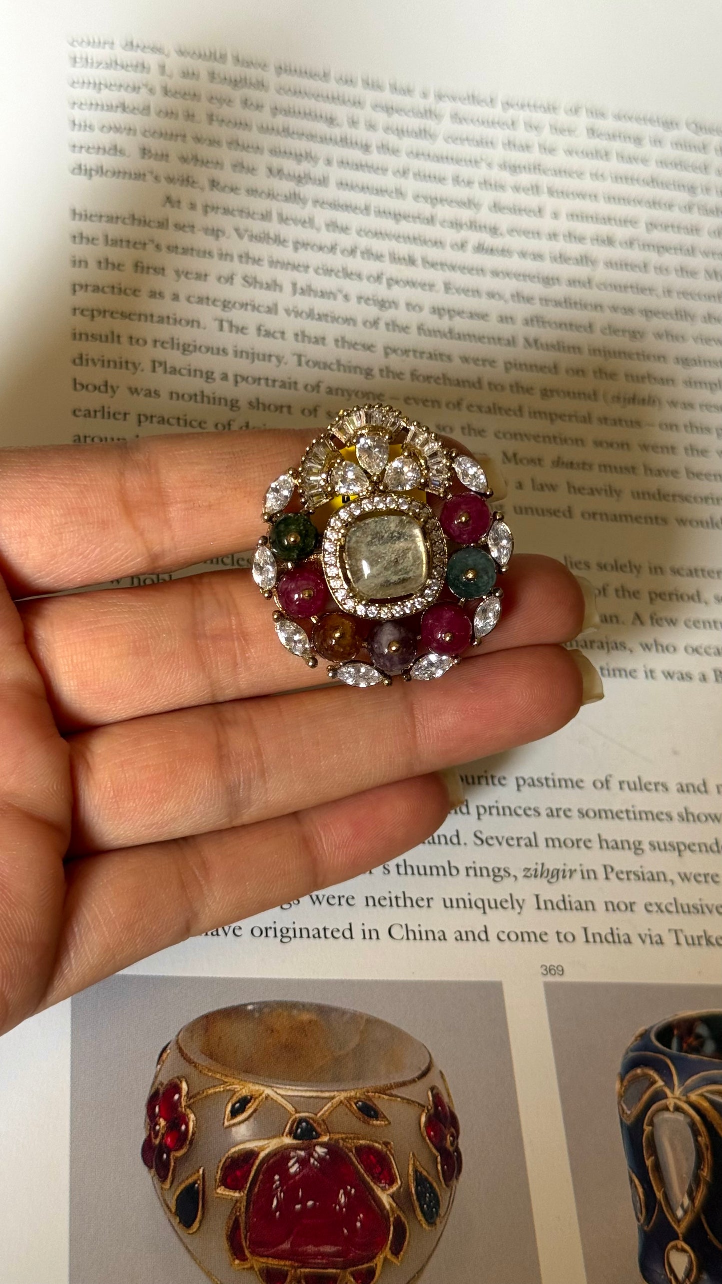 Sabyasachi inspired with cz diamond adjustable ring