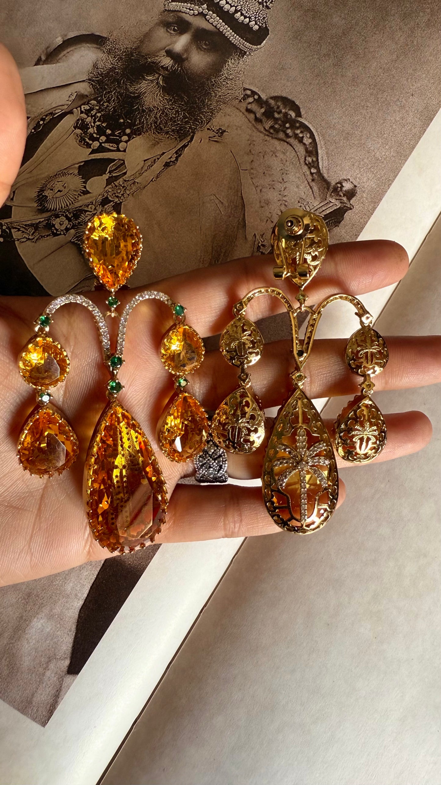 Sabhyasachi inspired tatoz & emerald danglers