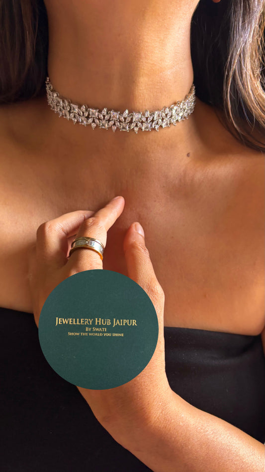 Minimalist cz diamond choker